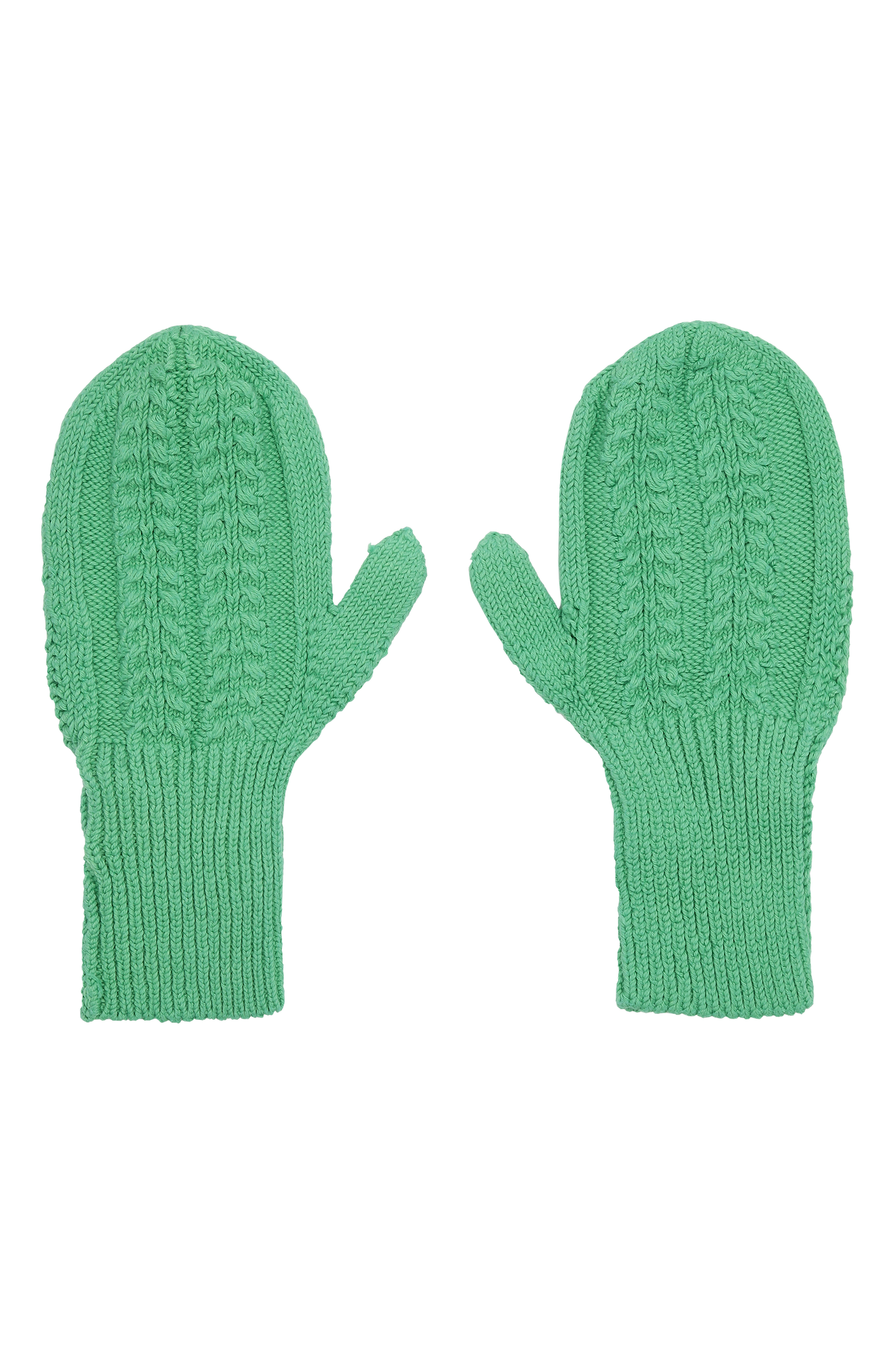 Cotton Mittens Bright Green
