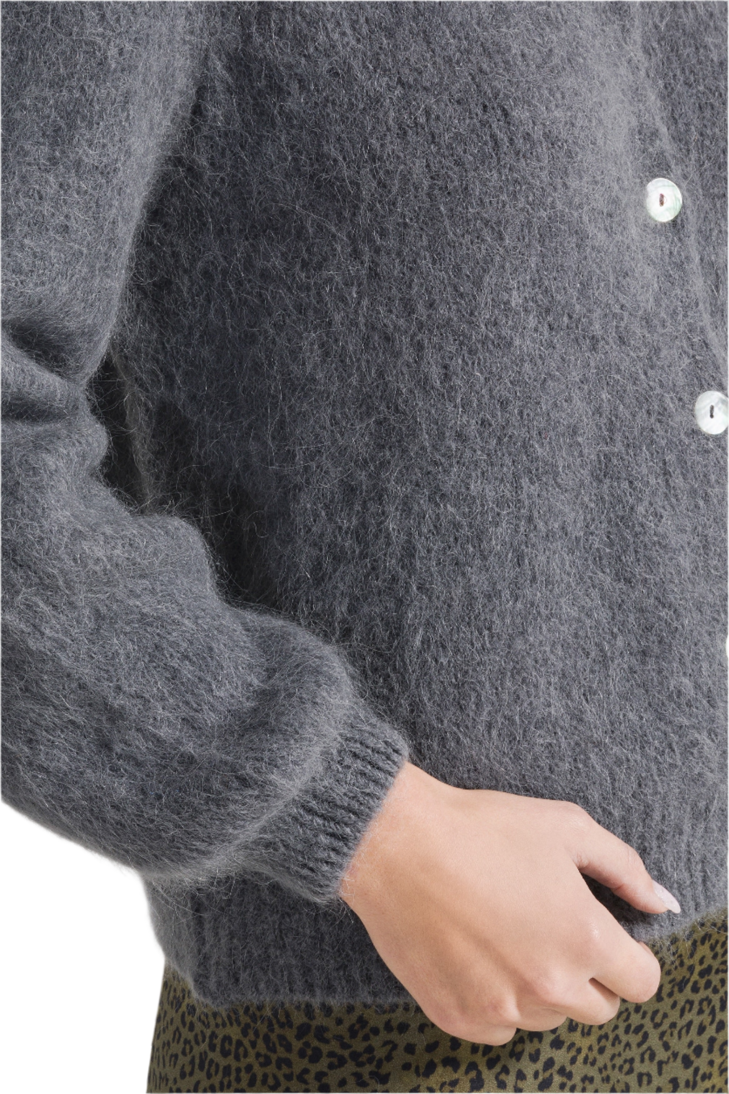 Susan Alpaca Cardigan Anthracite Grey