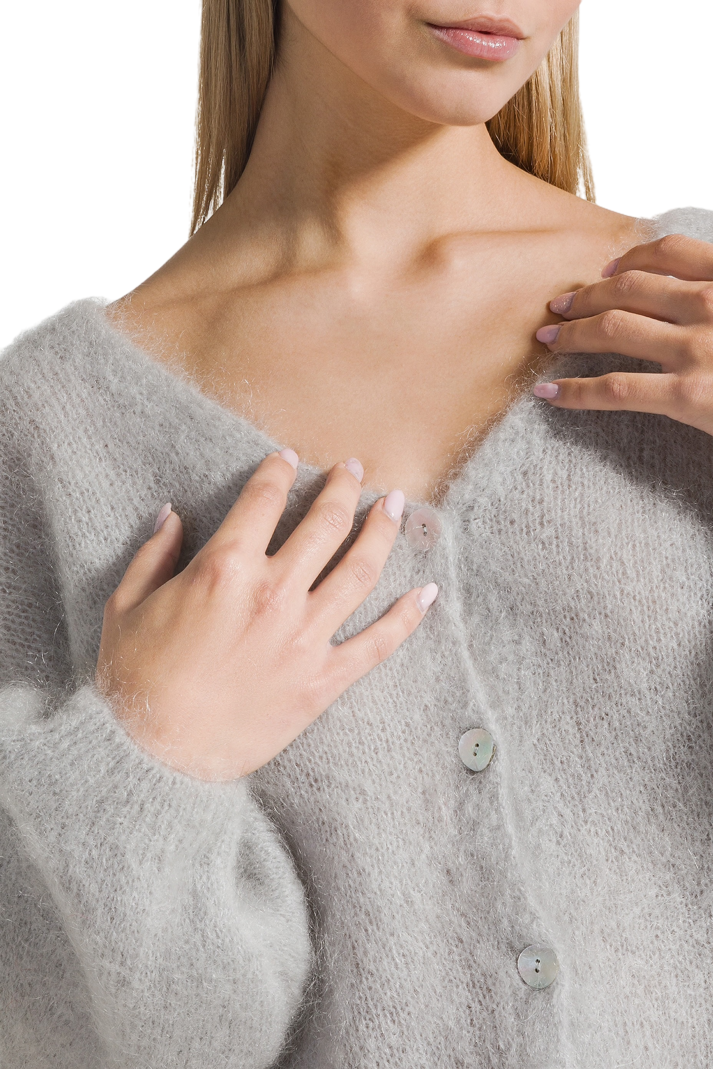 Cornelia Cropped Cardigan Light Grey