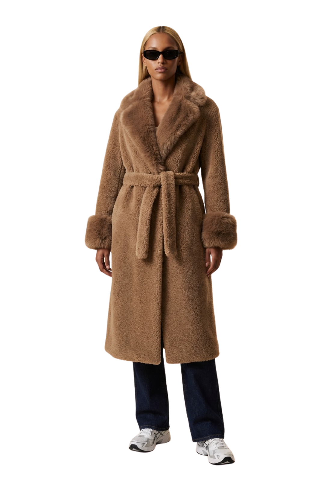 Farah Belted Teddy Coat Camel