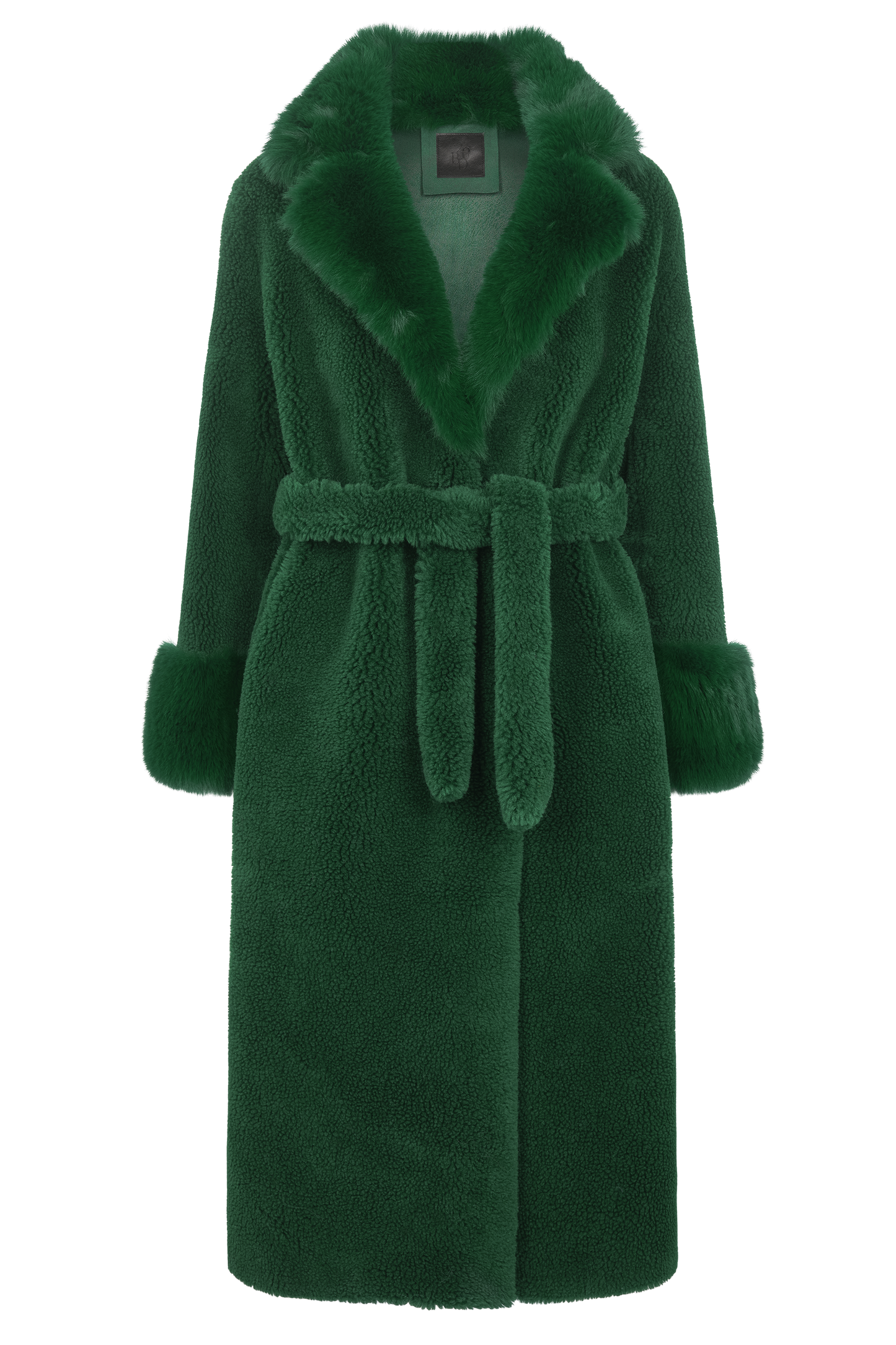 Farah Belted Teddy Coat Green