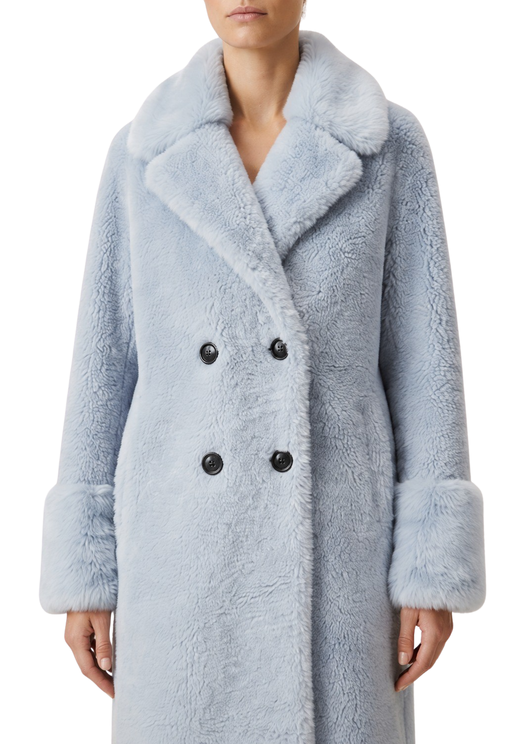 Fiona Long Wool Coat Light Blue image