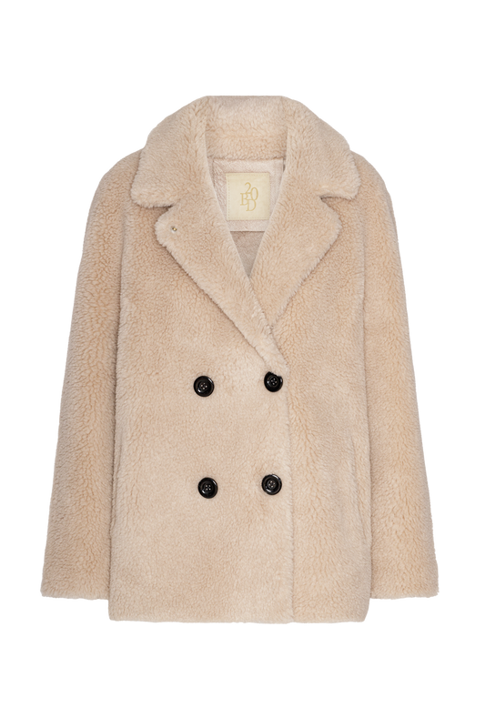 Fiona Short Coat Without Fur Beige