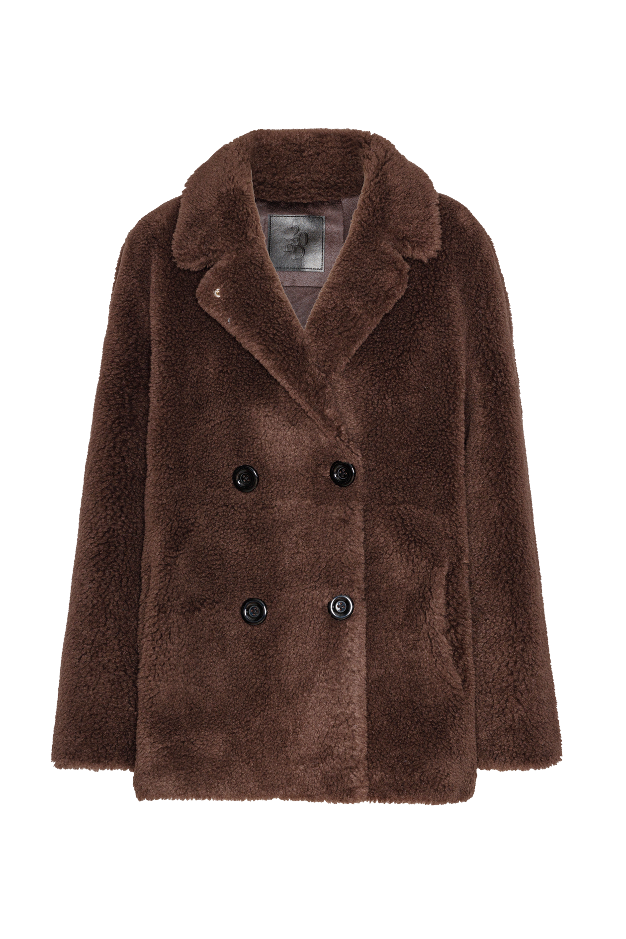 Fiona Short Coat Without Fur Chocolate Brown