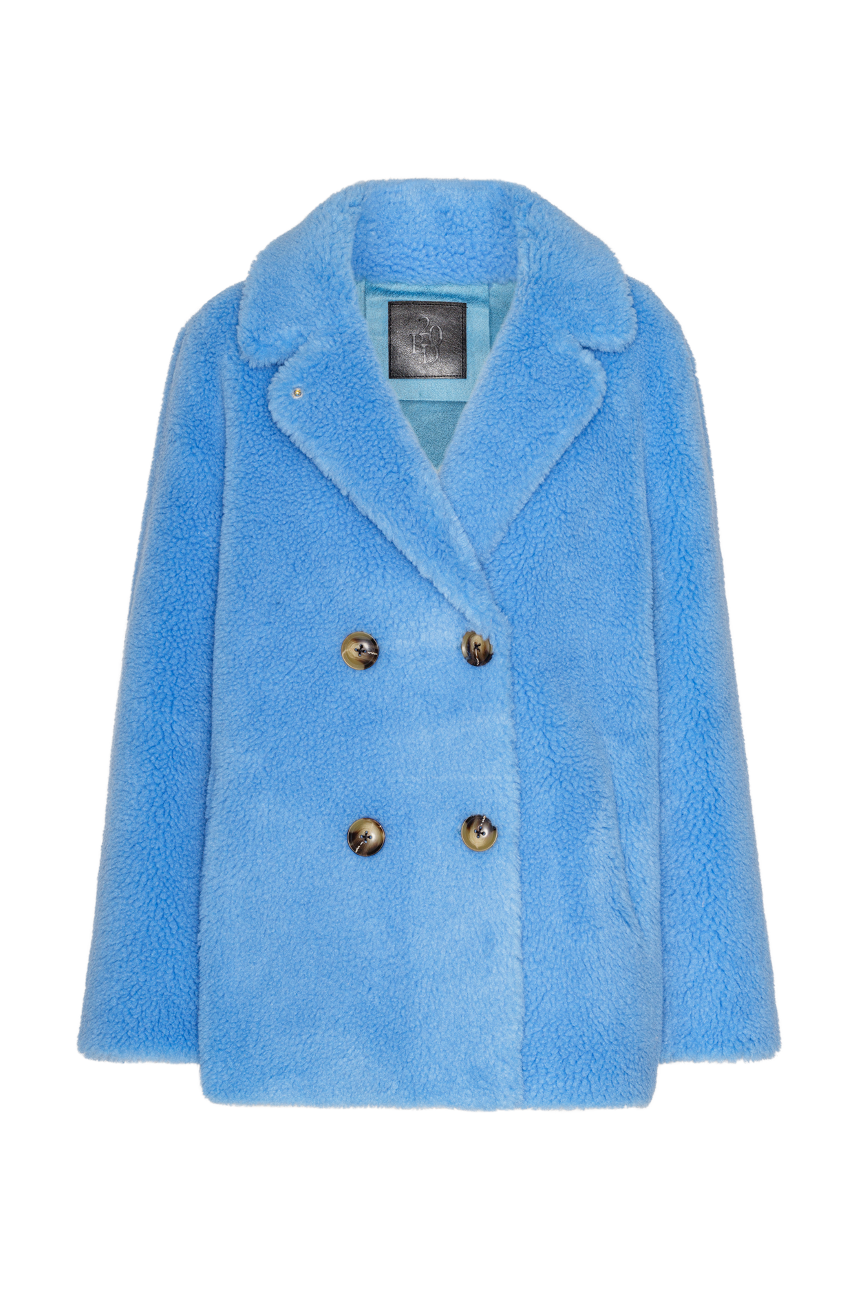 Fiona Short Coat Without Fur Sky Blue