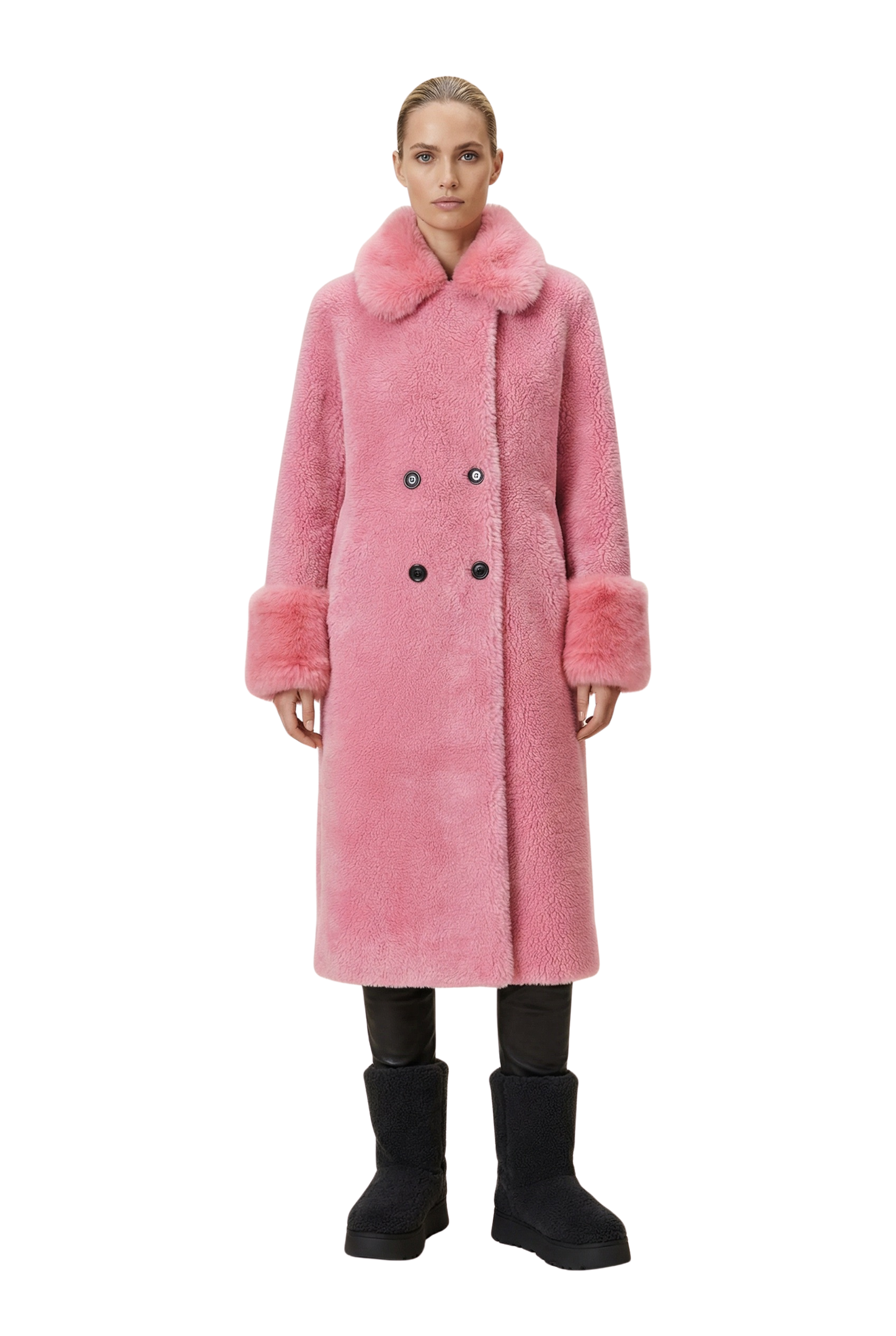 Fiona Long Wool Coat Pink