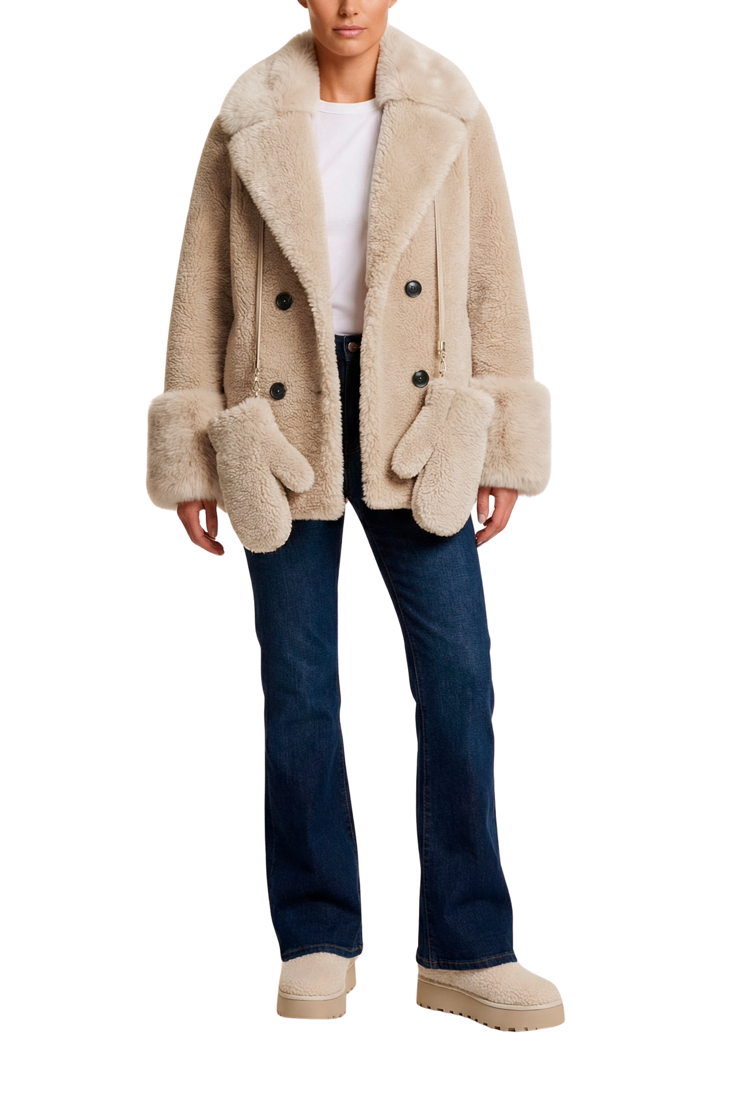 Fiona Short Wool Coat Beige