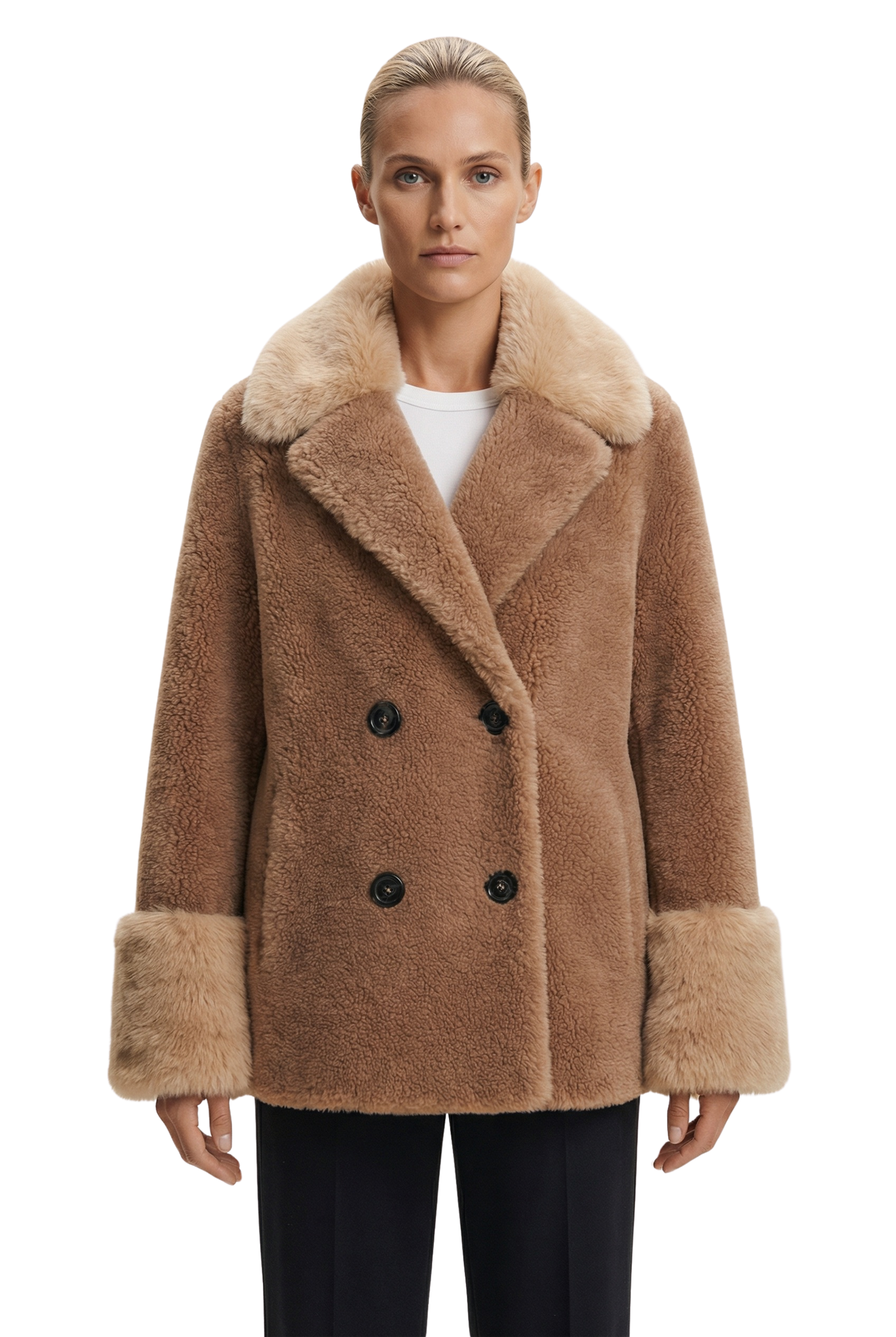 Fiona Short Wool Coat Light Brown