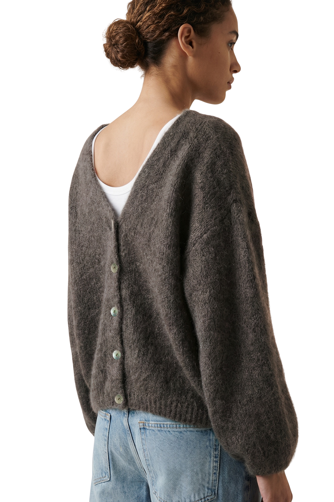 Cornelia LS Cardigan Dark Taupe