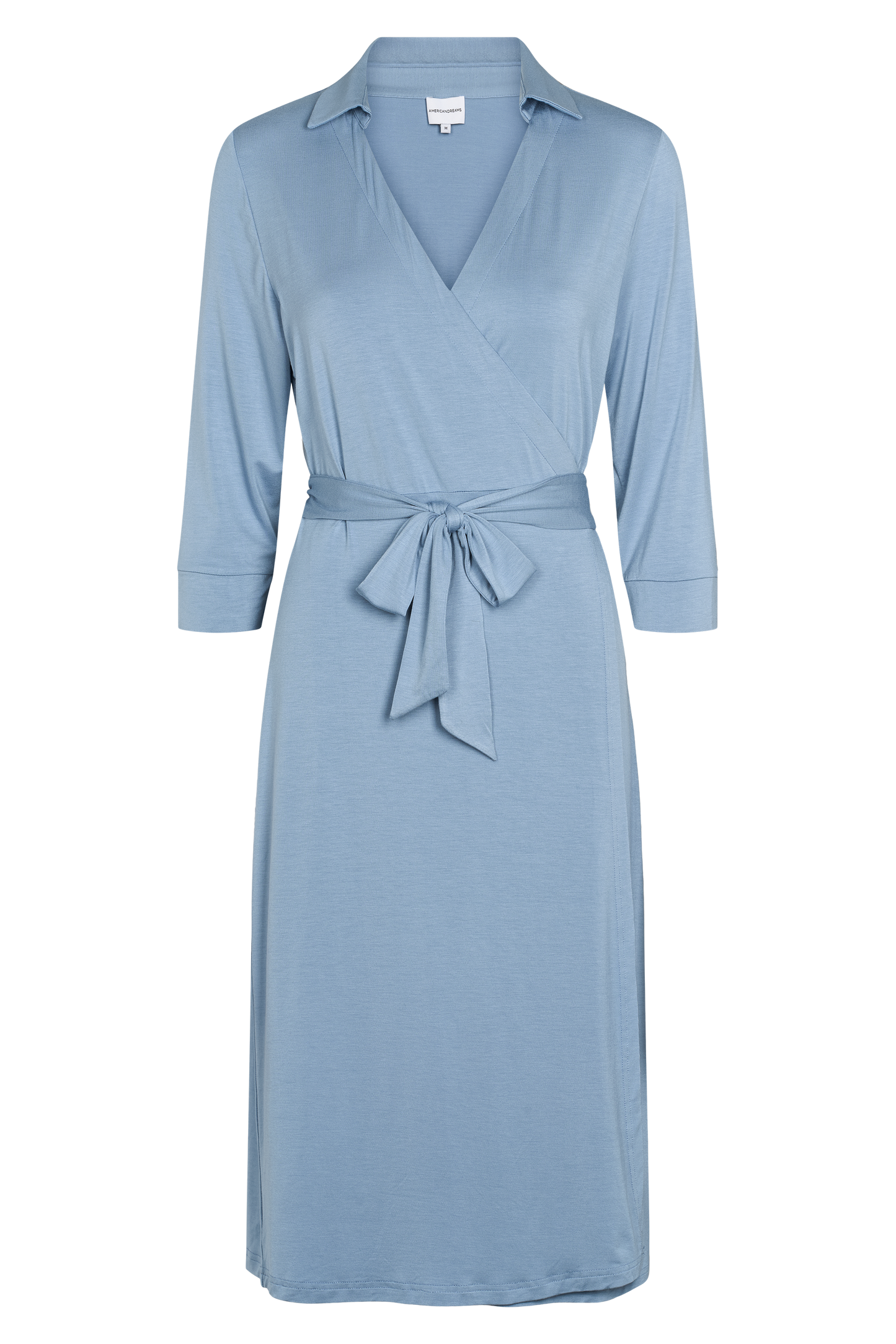 Gabe Half Sleeves Dress Midi Denim Blue
