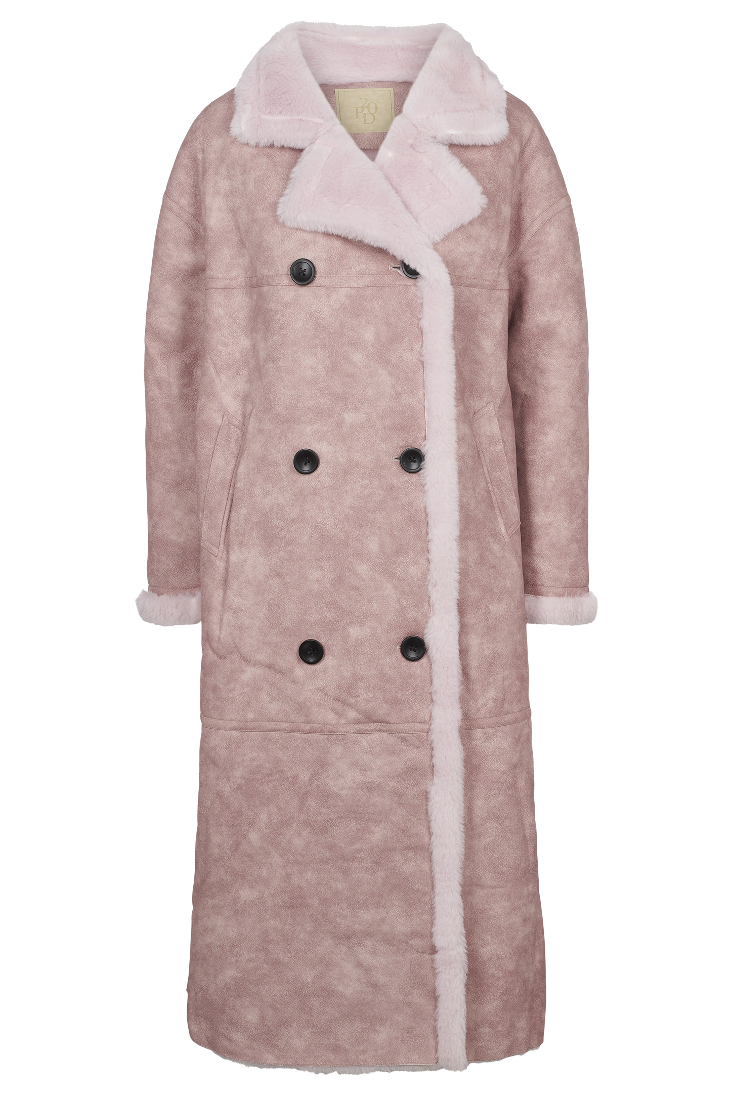Joa Wool Coat Long Light Pink