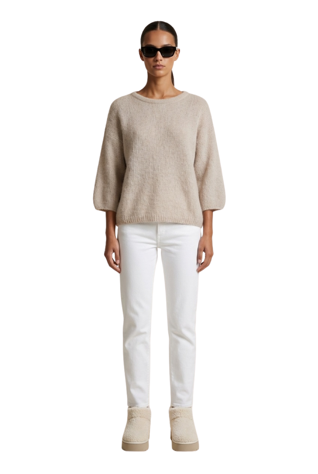 Josie Pullover 3/4 Short Sleeves Beige