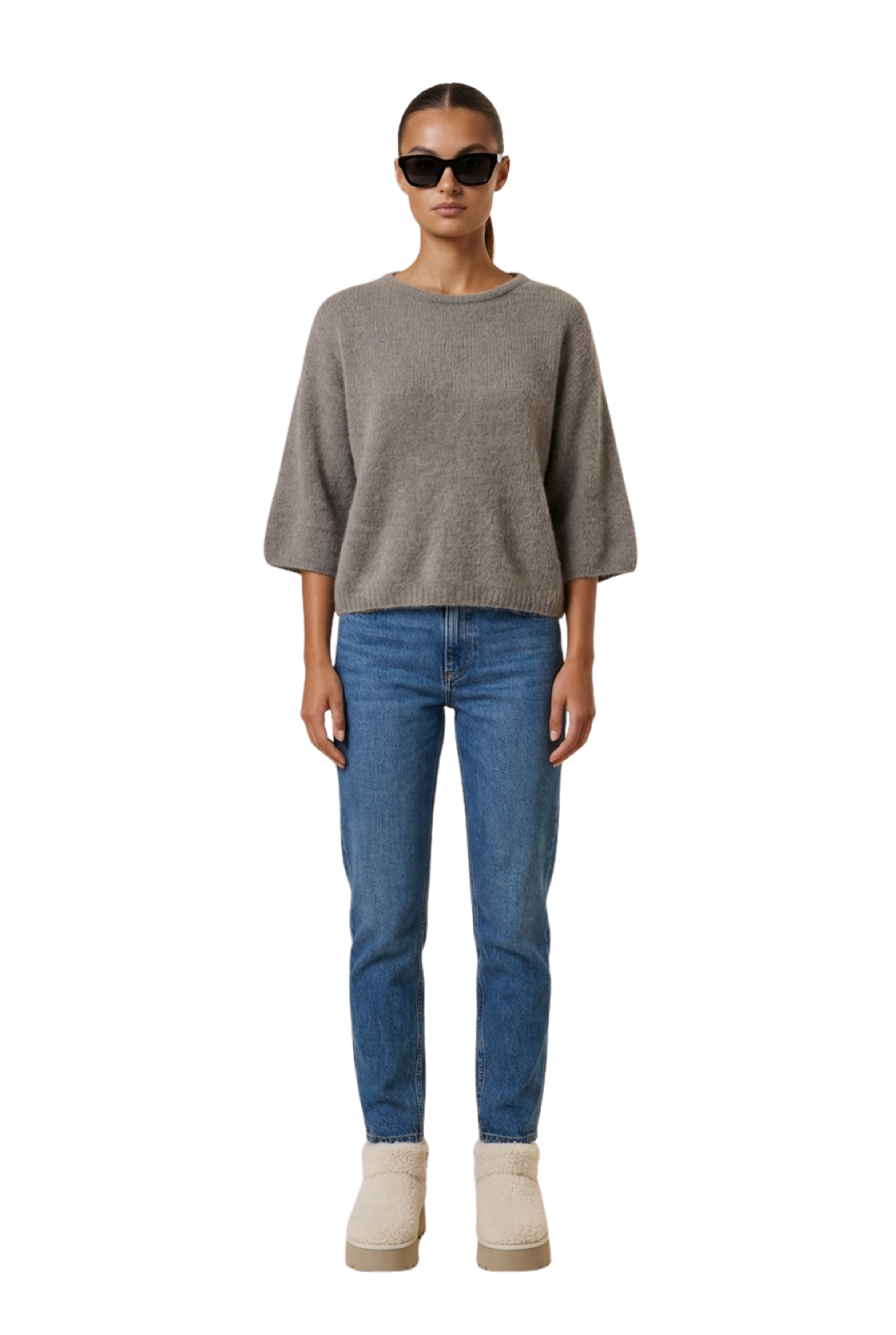 Josie Pullover 3/4 Short Sleeves Light Taupe