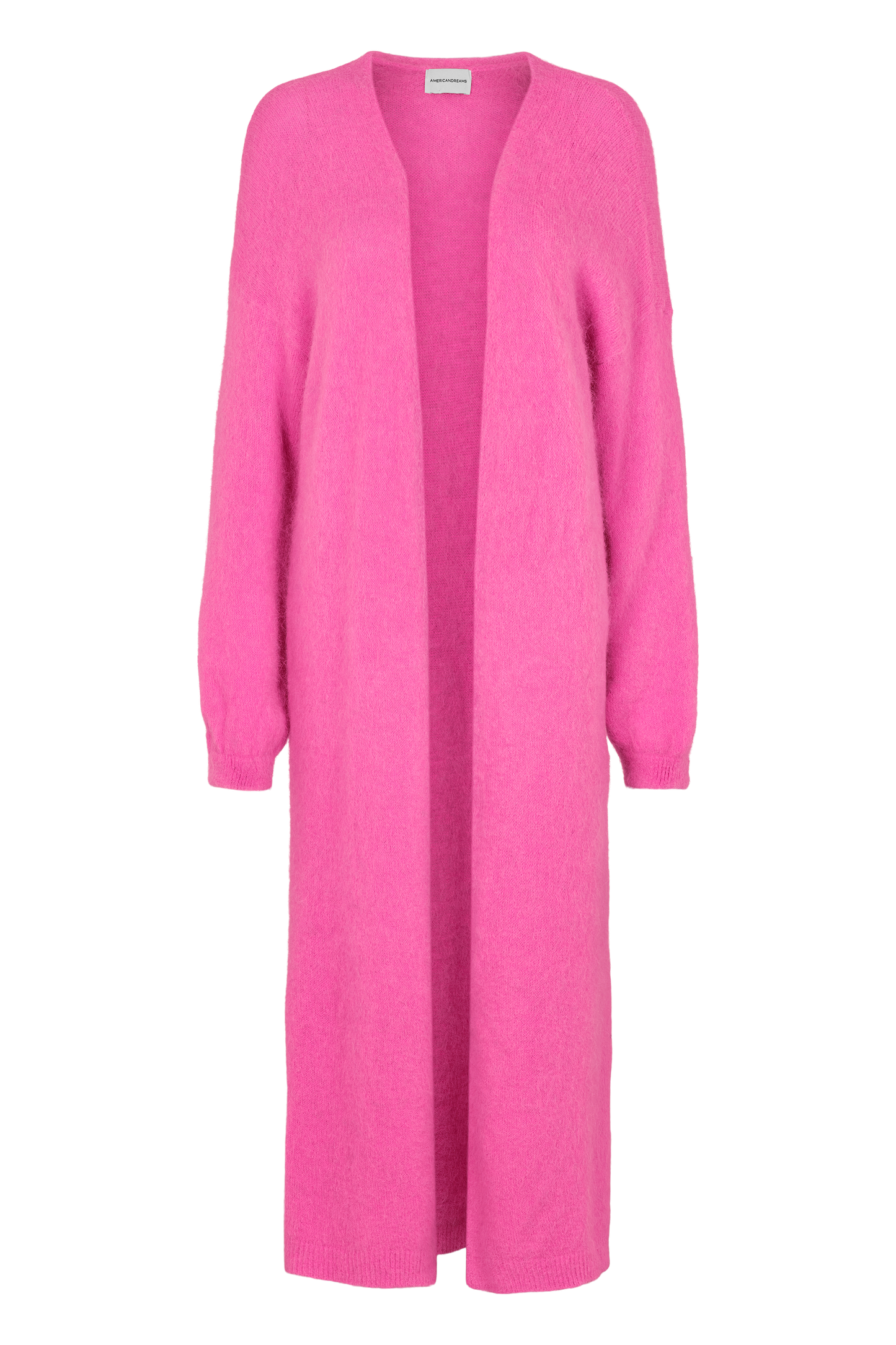 June Long Alpaca Cardigan Neon Pink