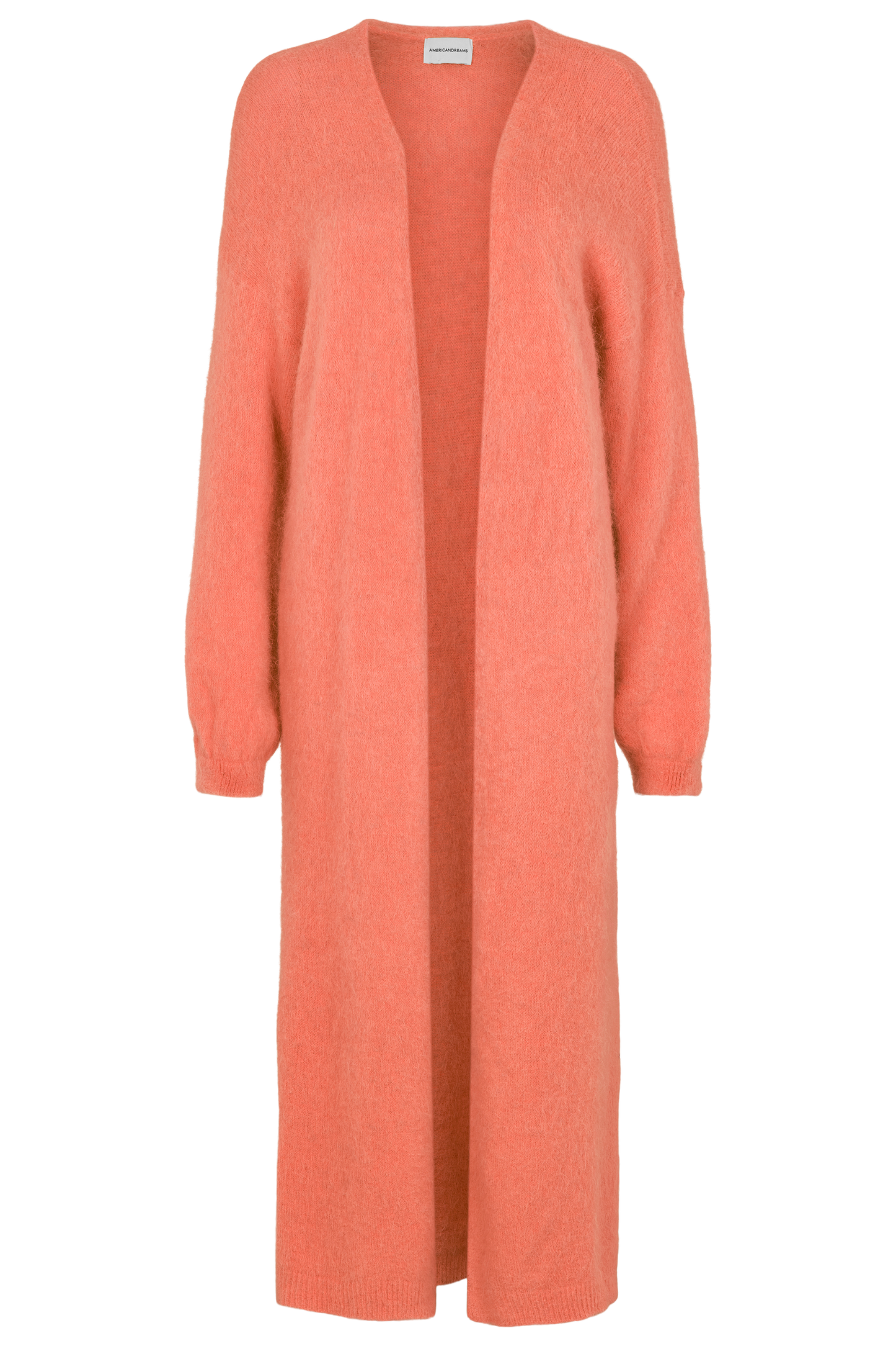 June Long Alpaca Cardigan Salmon