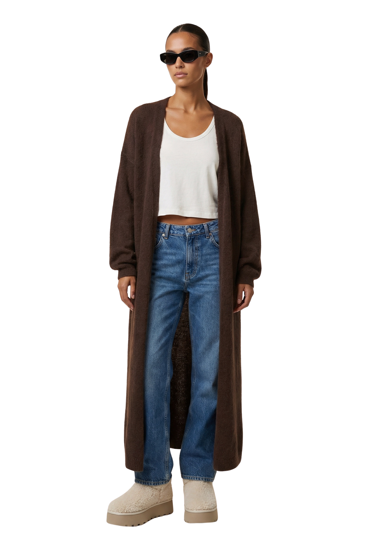 June Long Alpaca Cardigan Cocoa