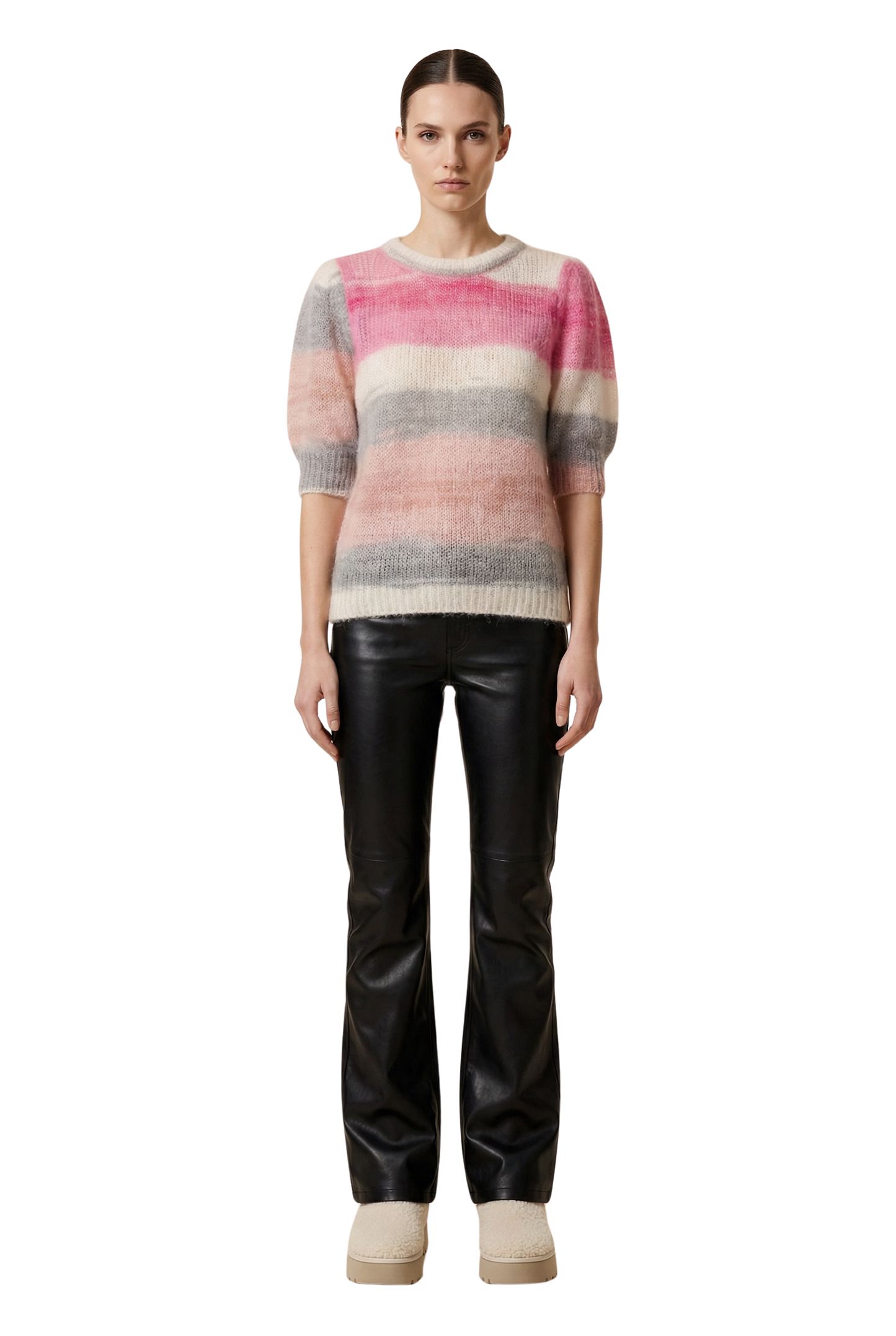 Kenza Short Sleeve Knit Pullover Pink Dream