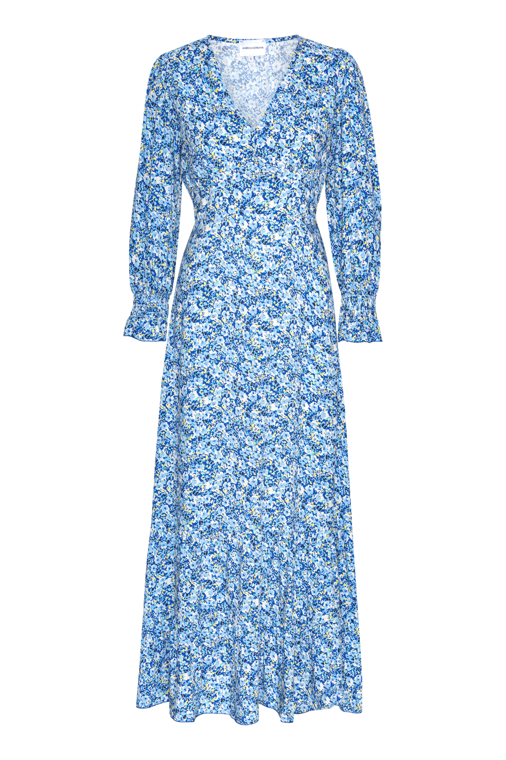 Koko Dress Long Closed Back Navy Blue Flower