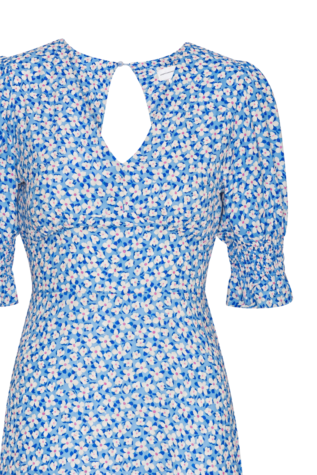 Koko Dress Long Open Back Blue / White Flower