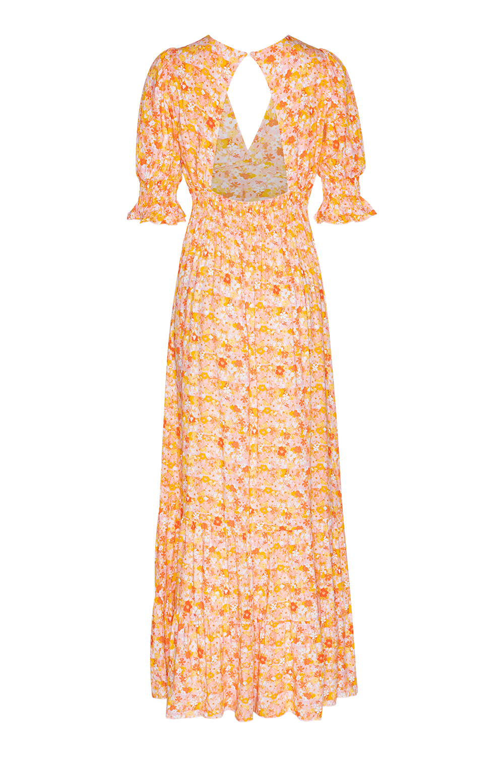 Koko Dress Long Open Back Peach Flower