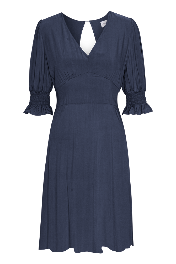 Koko Short Dress Navy Blue Solid