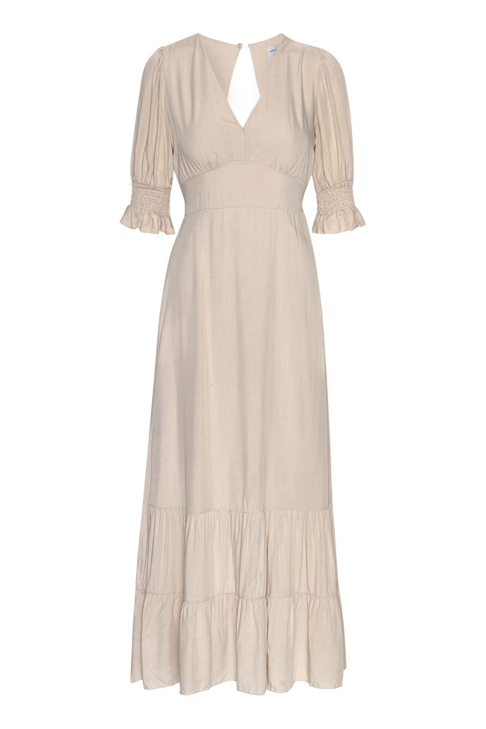 Koko Dress Long Open Back Beige Solid