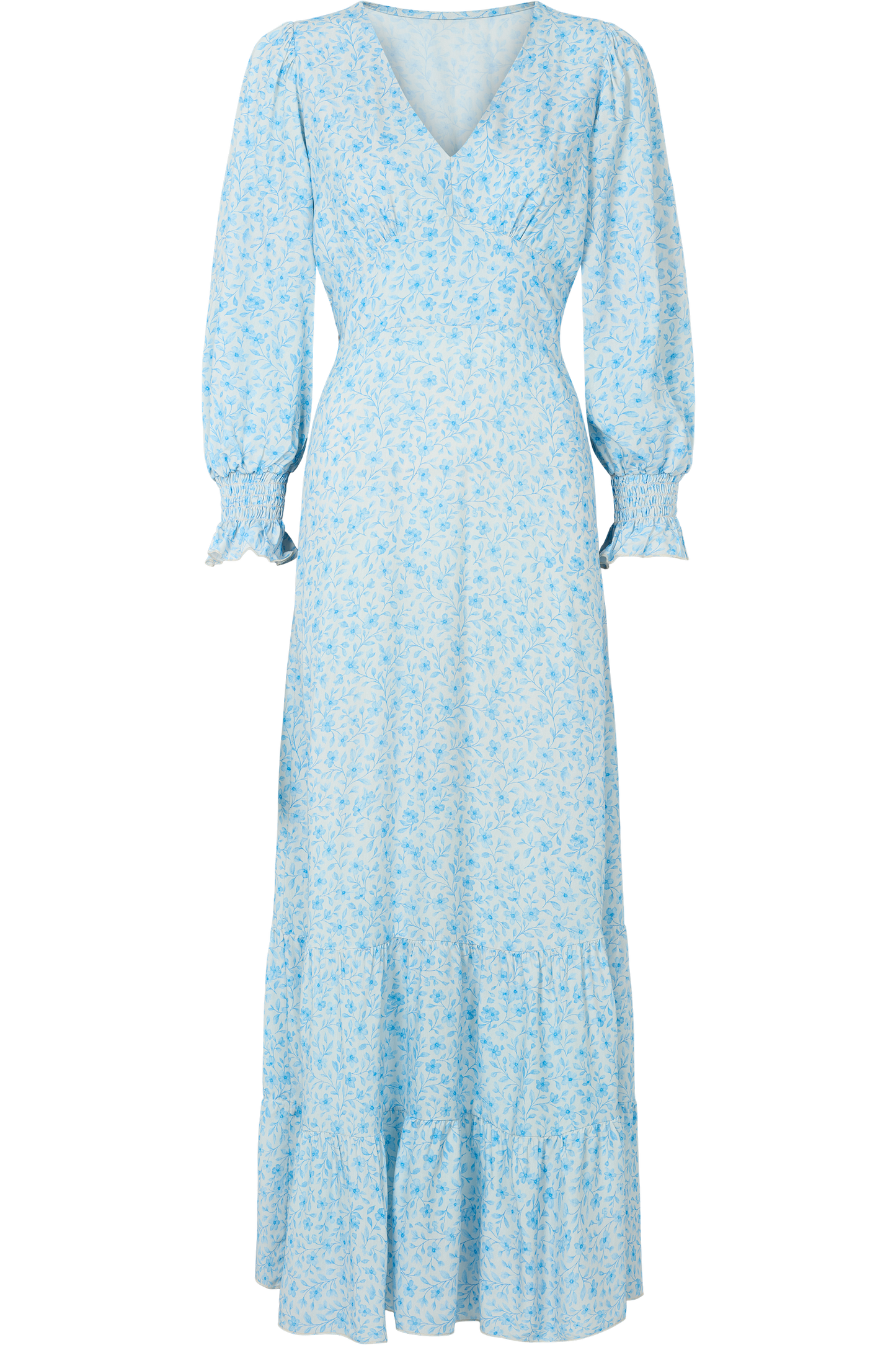 Koko Dress Long Closed Back Light Blue Flower