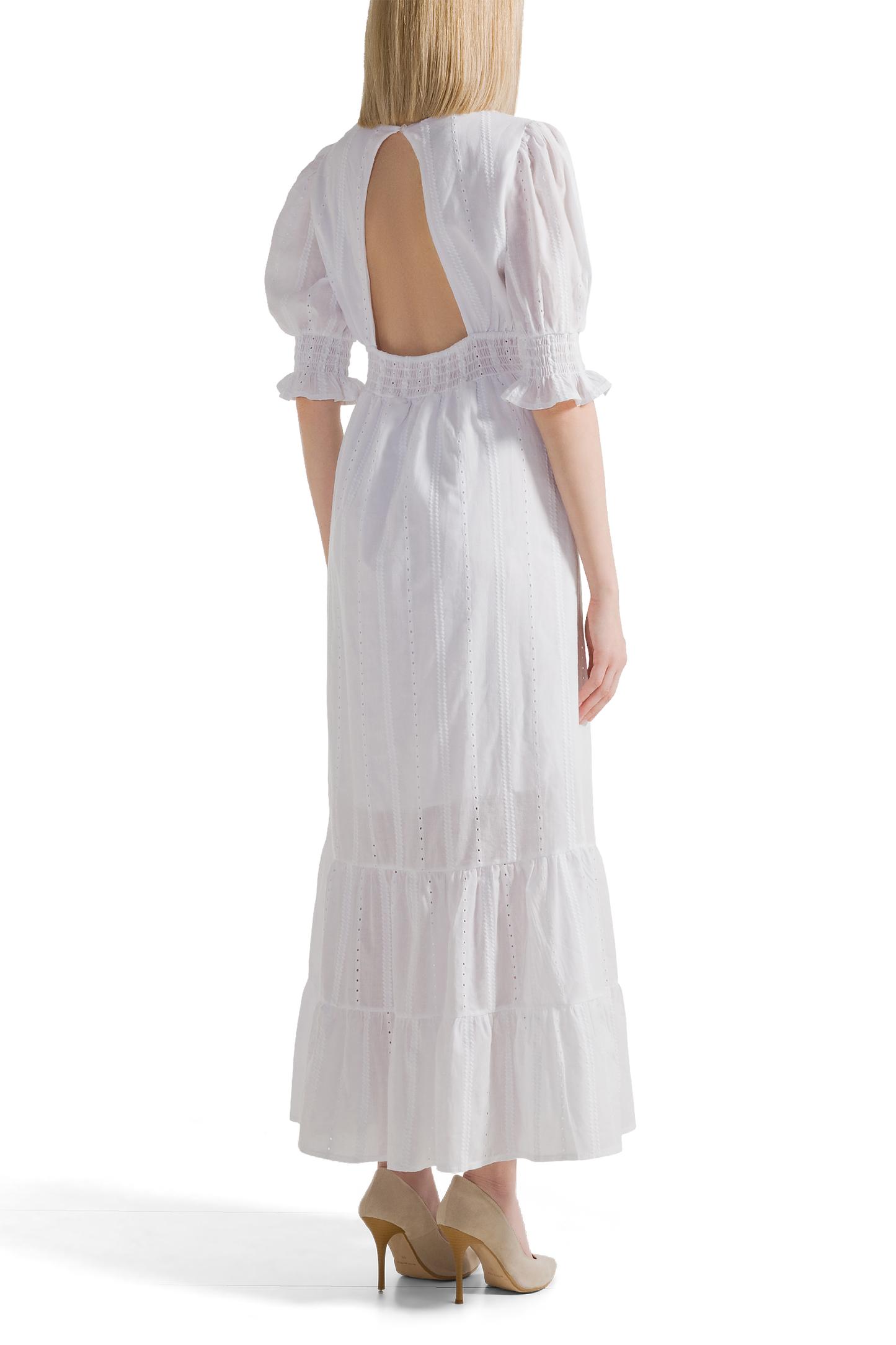 Koko Dress Long Open Back White