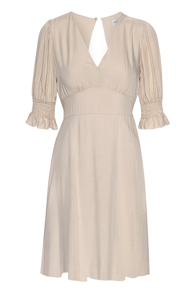 Koko Short Dress Beige Solid