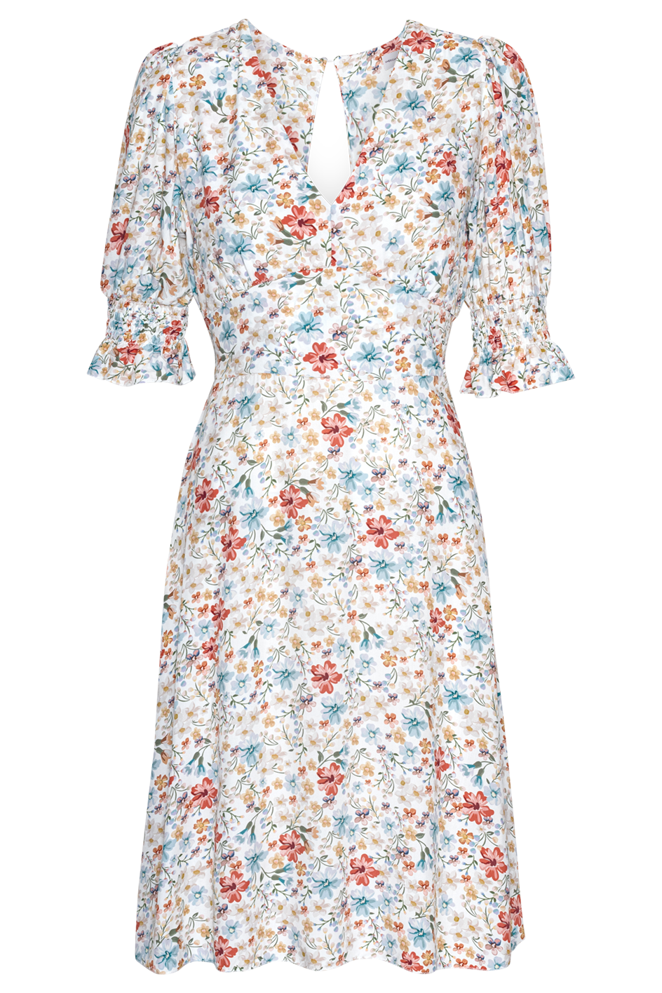 Koko Short Dress White Summer Flower