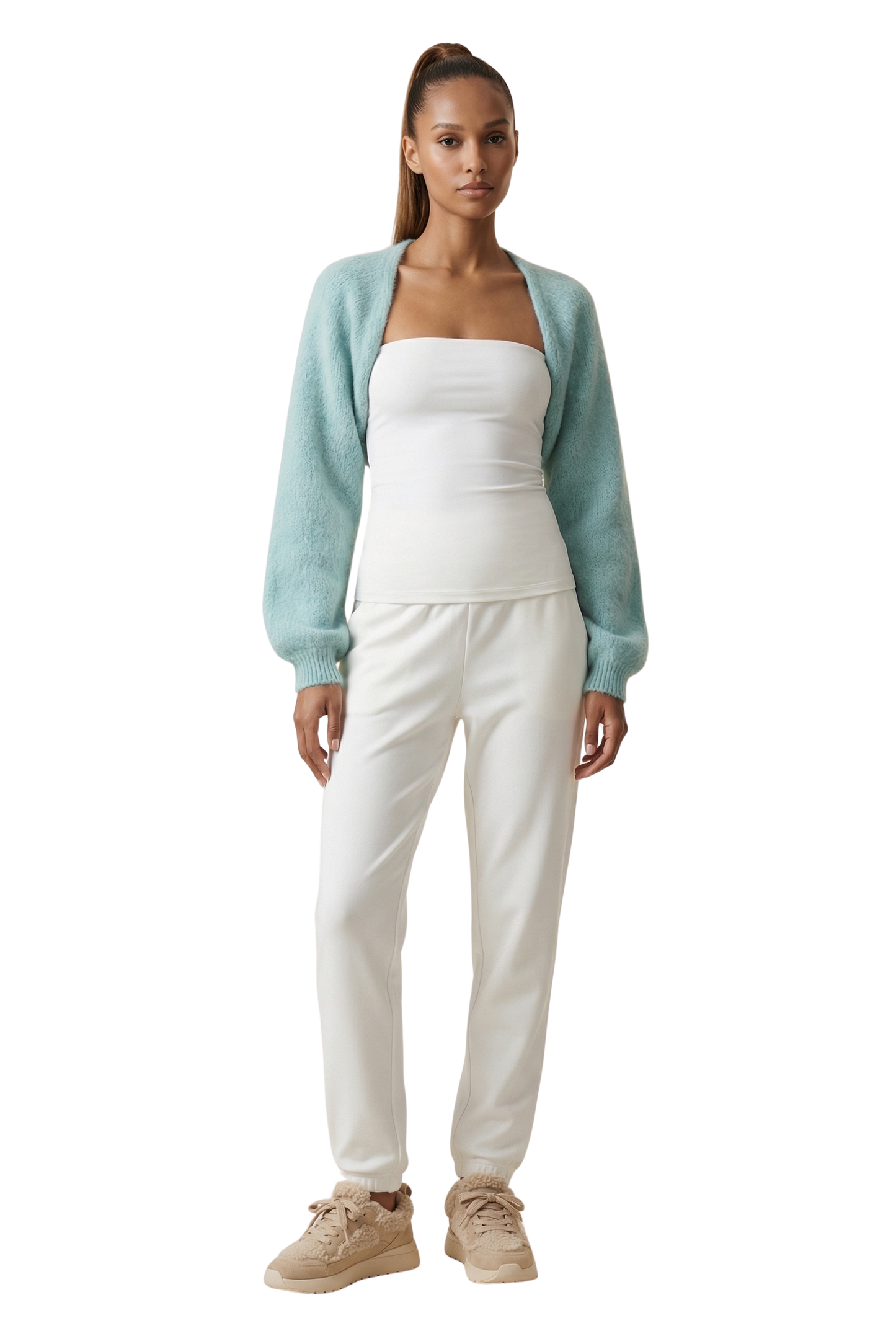 Lea Alpaca Bolero Seafoam Green