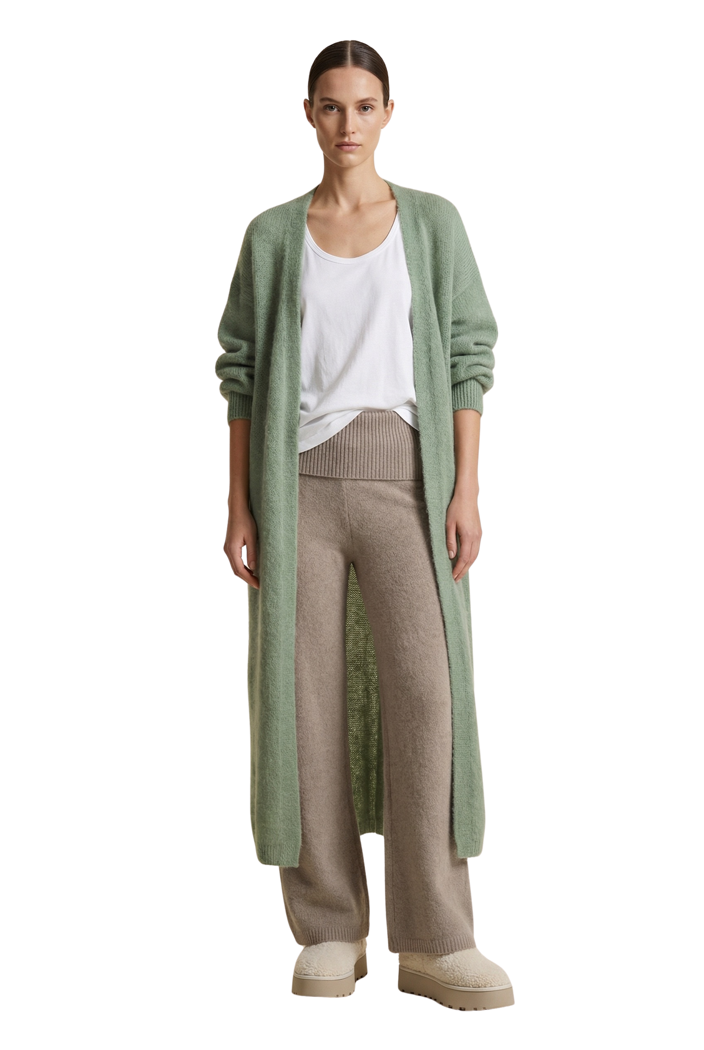 Lee Long Cardigan Dusty Green