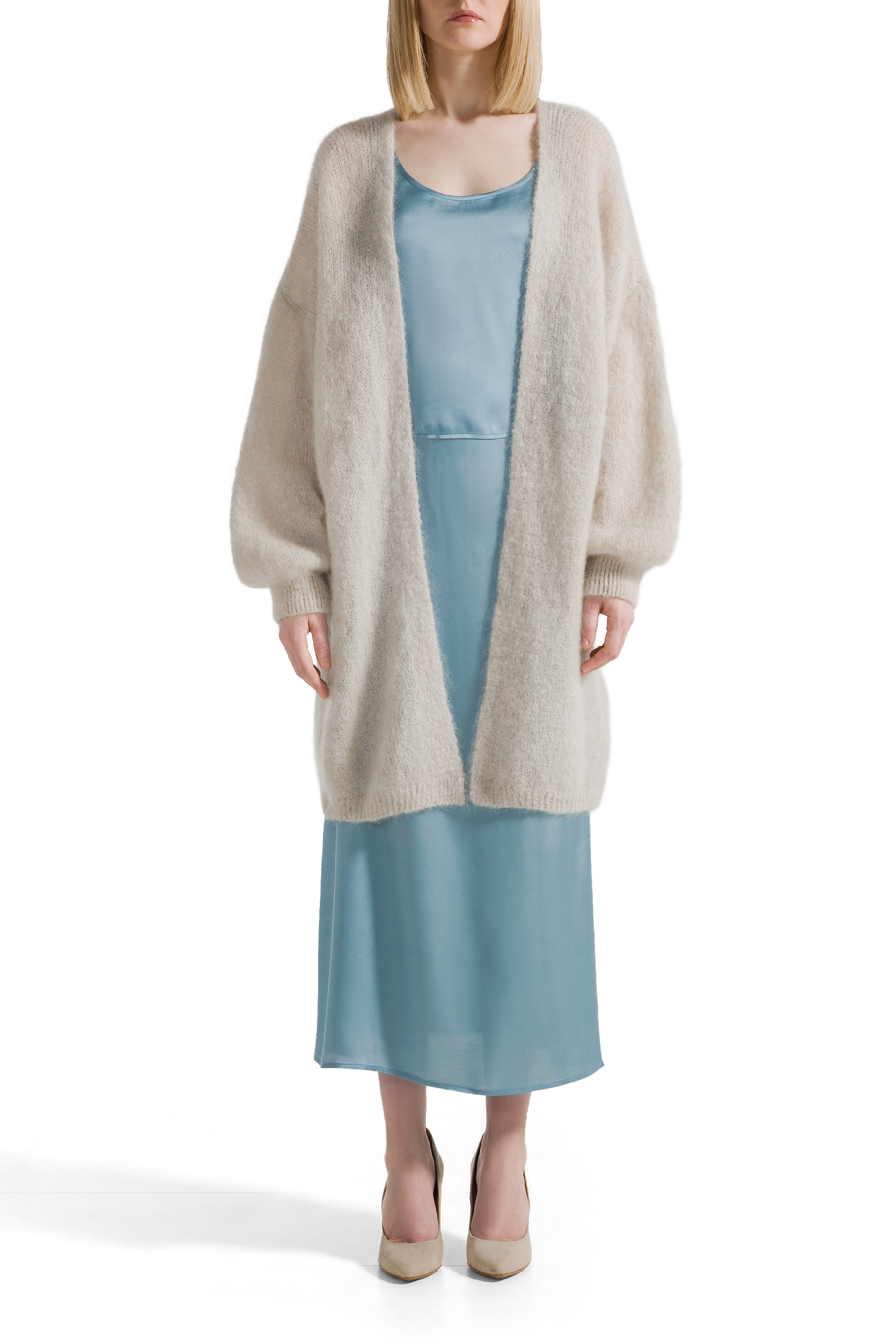 Lee Midi Cardigan Beige