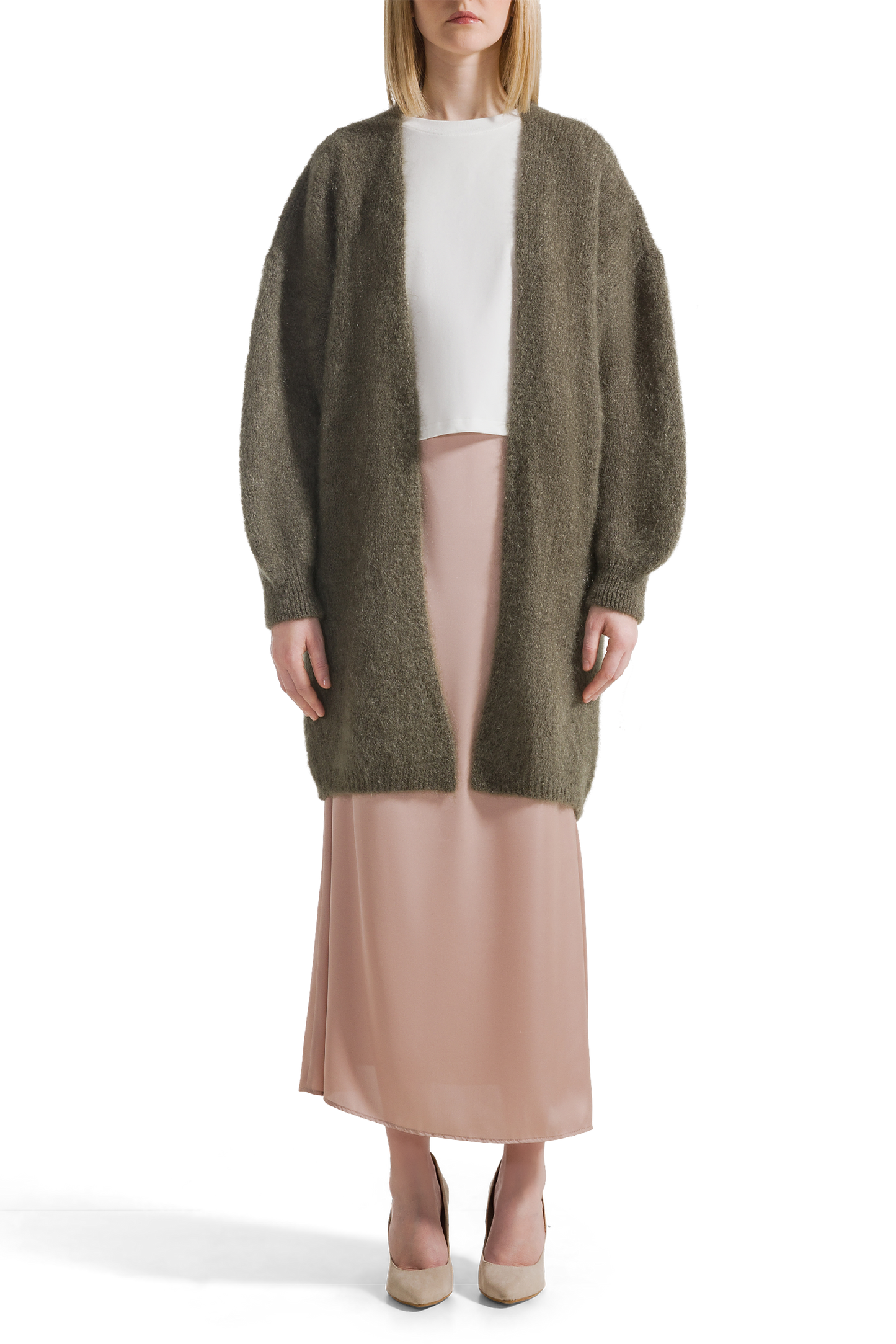 Lee Midi Cardigan Dark Taupe