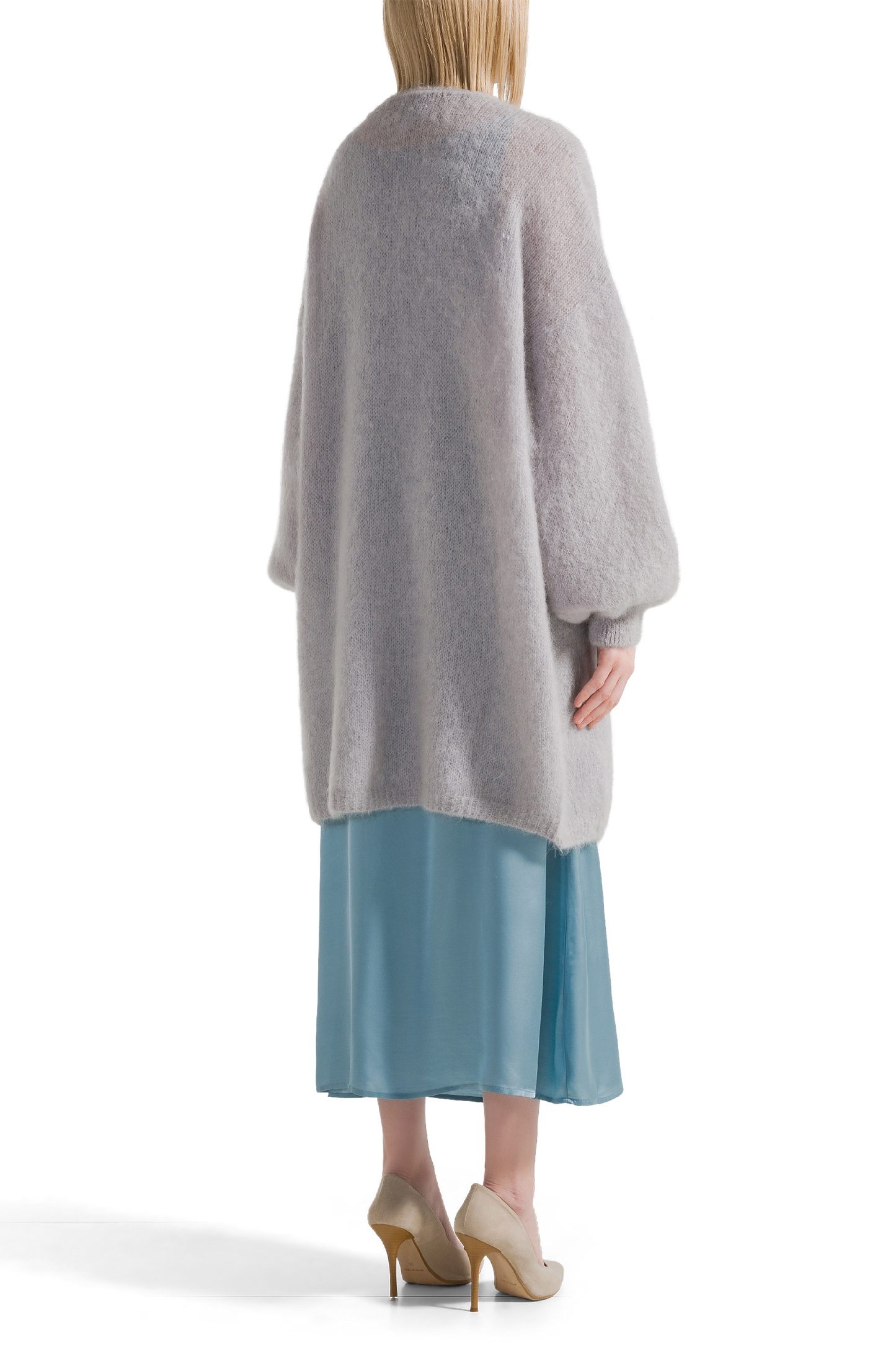 Lee Midi Cardigan Light Grey