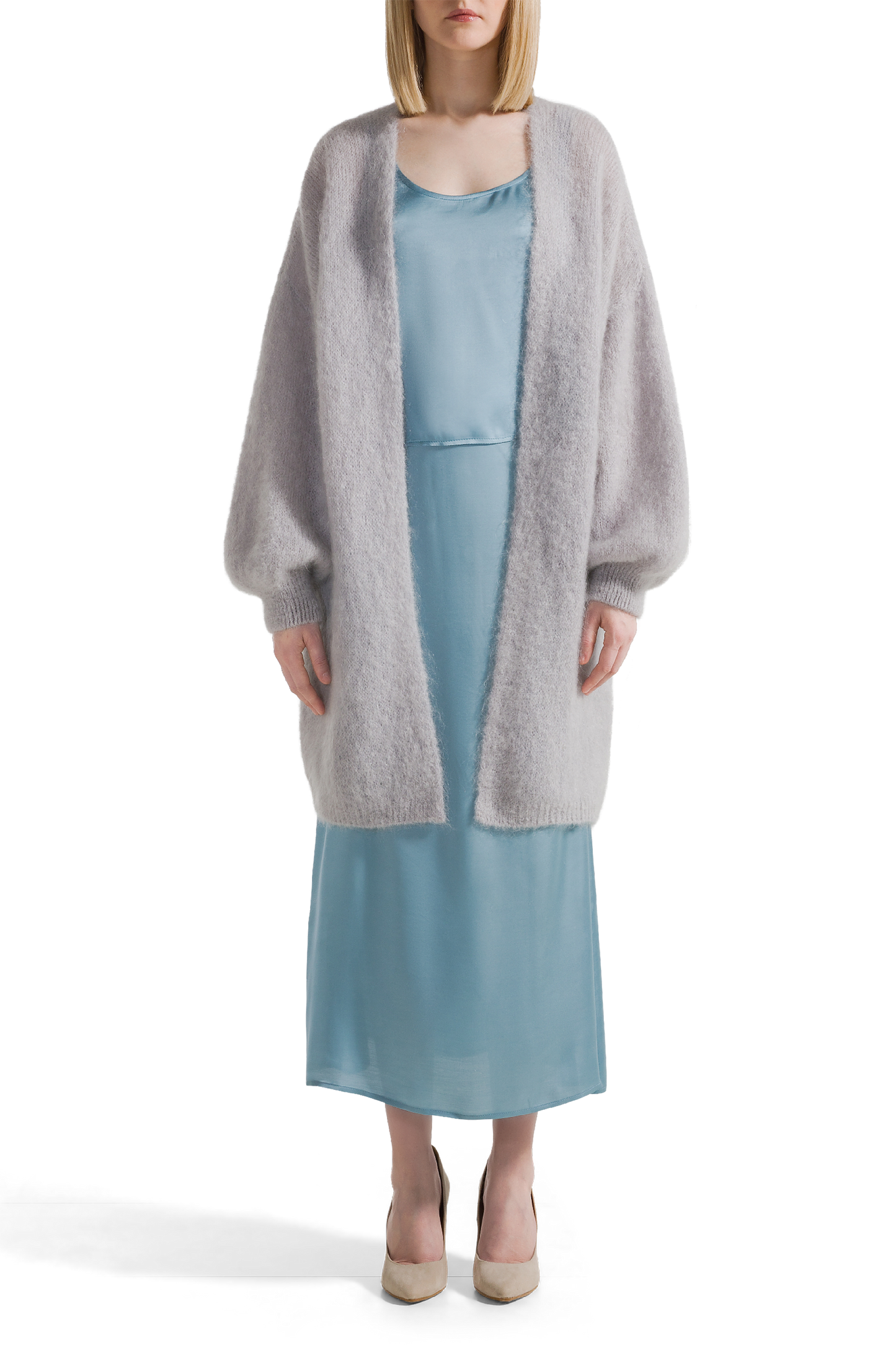 Lee Midi Cardigan Light Grey