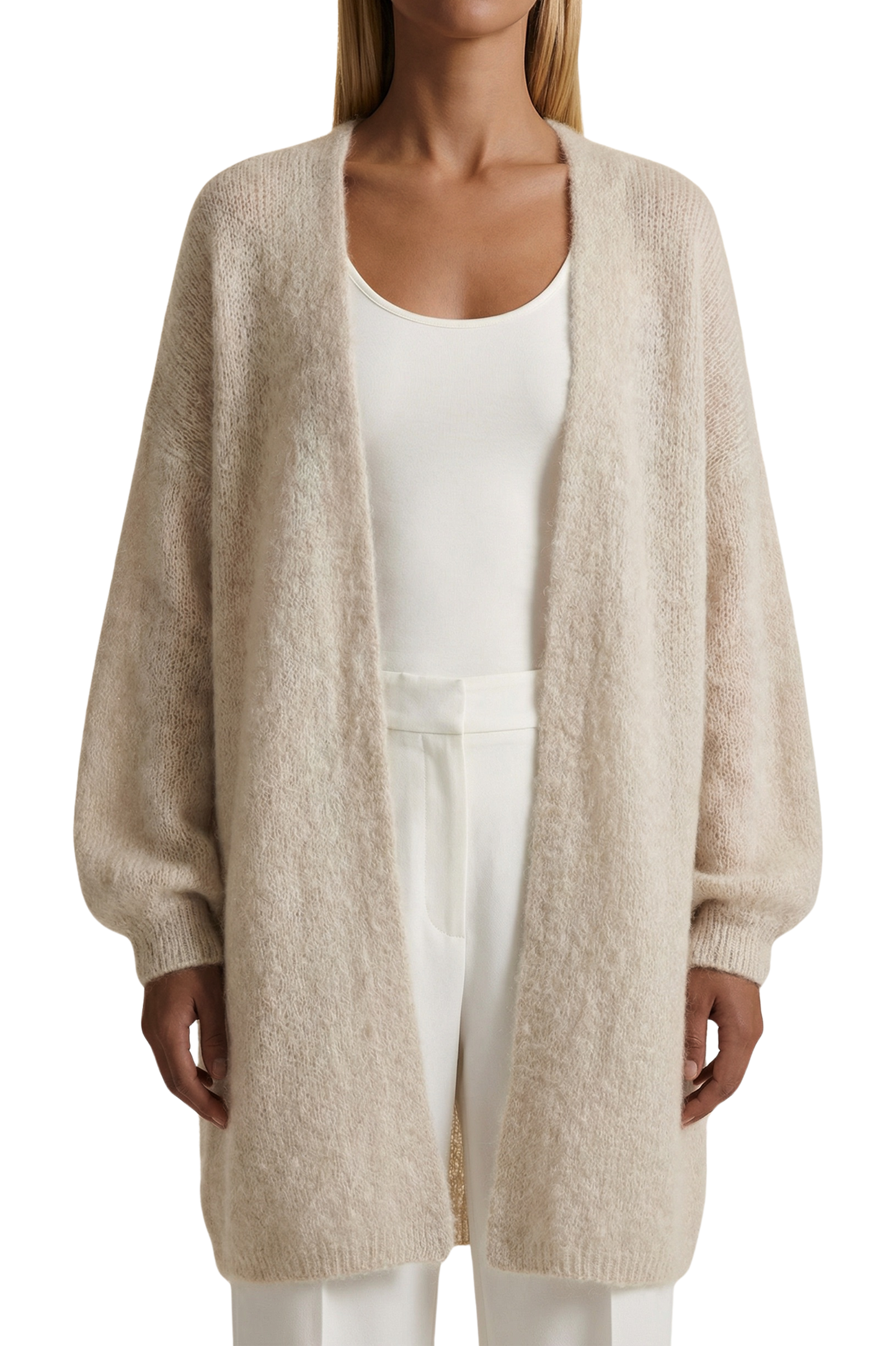 Lee Midi Cardigan Beige