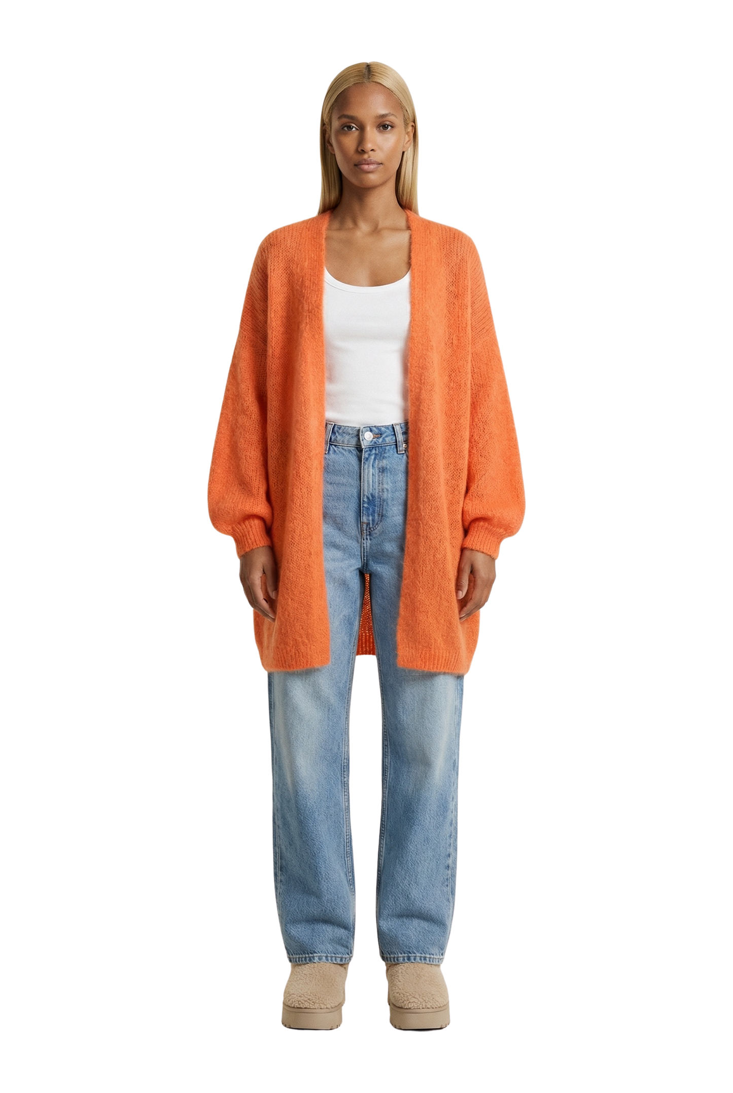 Lee Midi Cardigan Orange