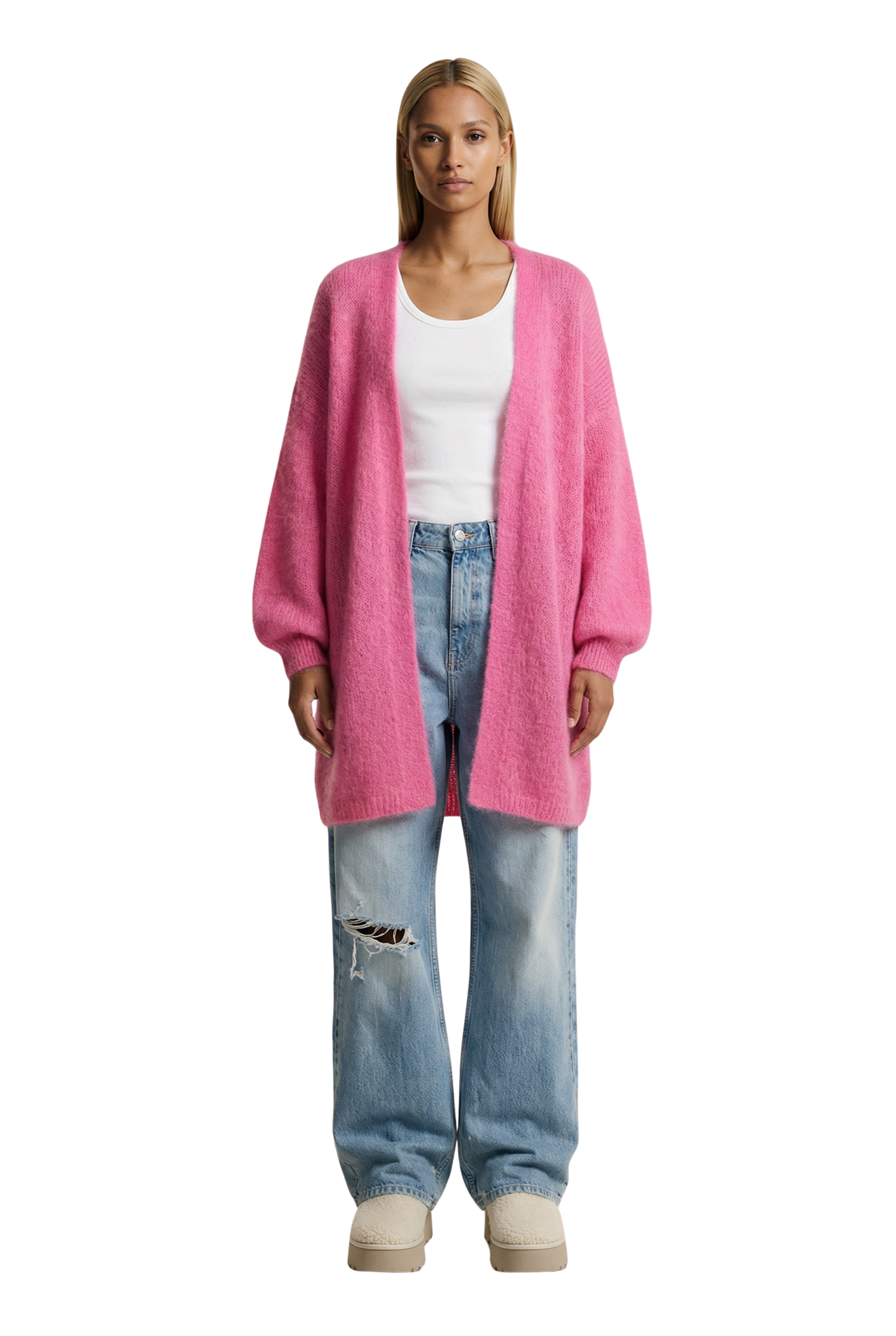 Lee Midi Cardigan Pink