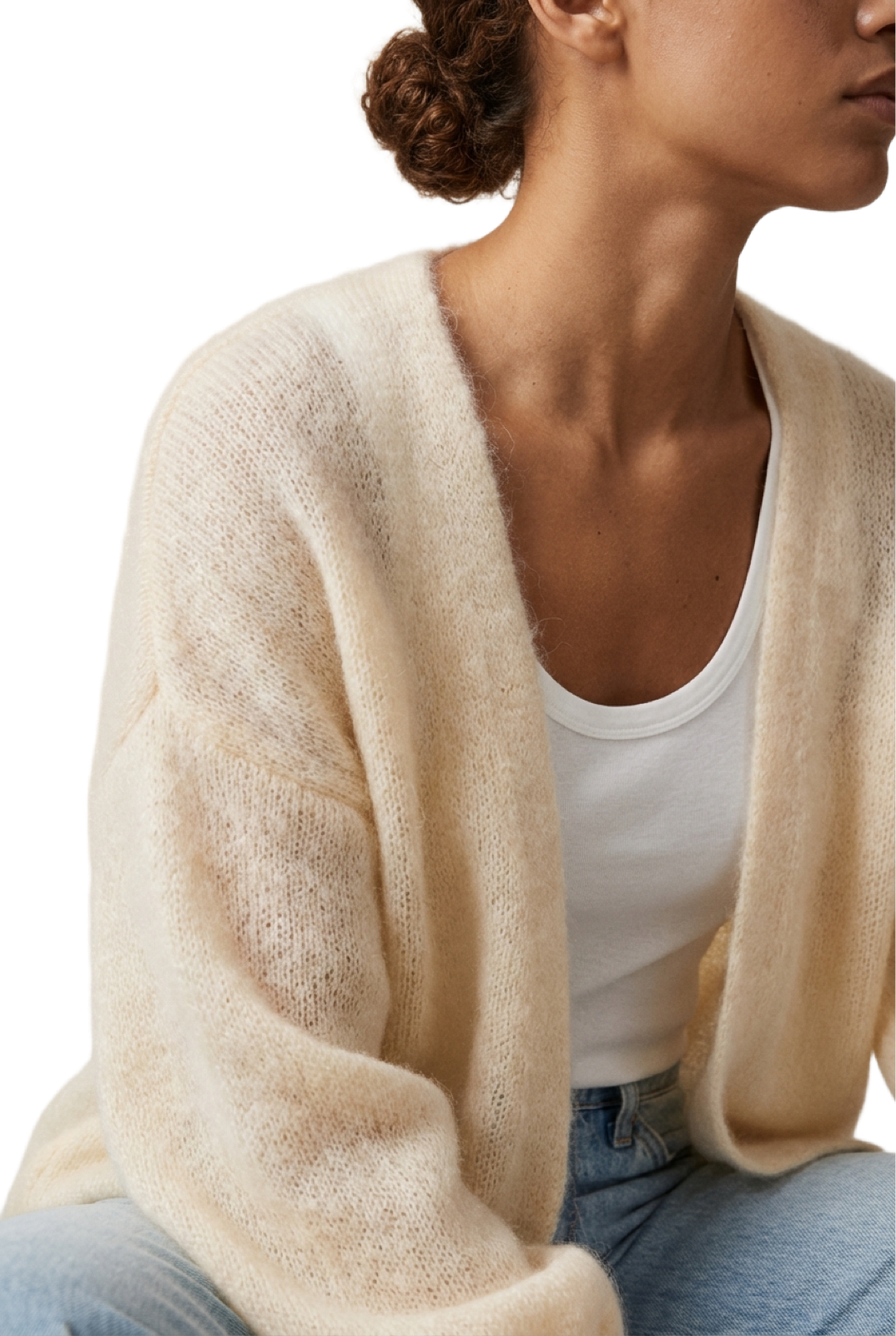 Lee Short Cardigan Almond