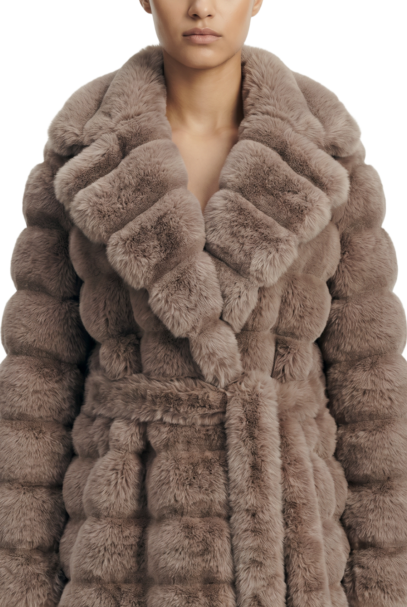 Leelai Faux Fur Coat Long Taupe