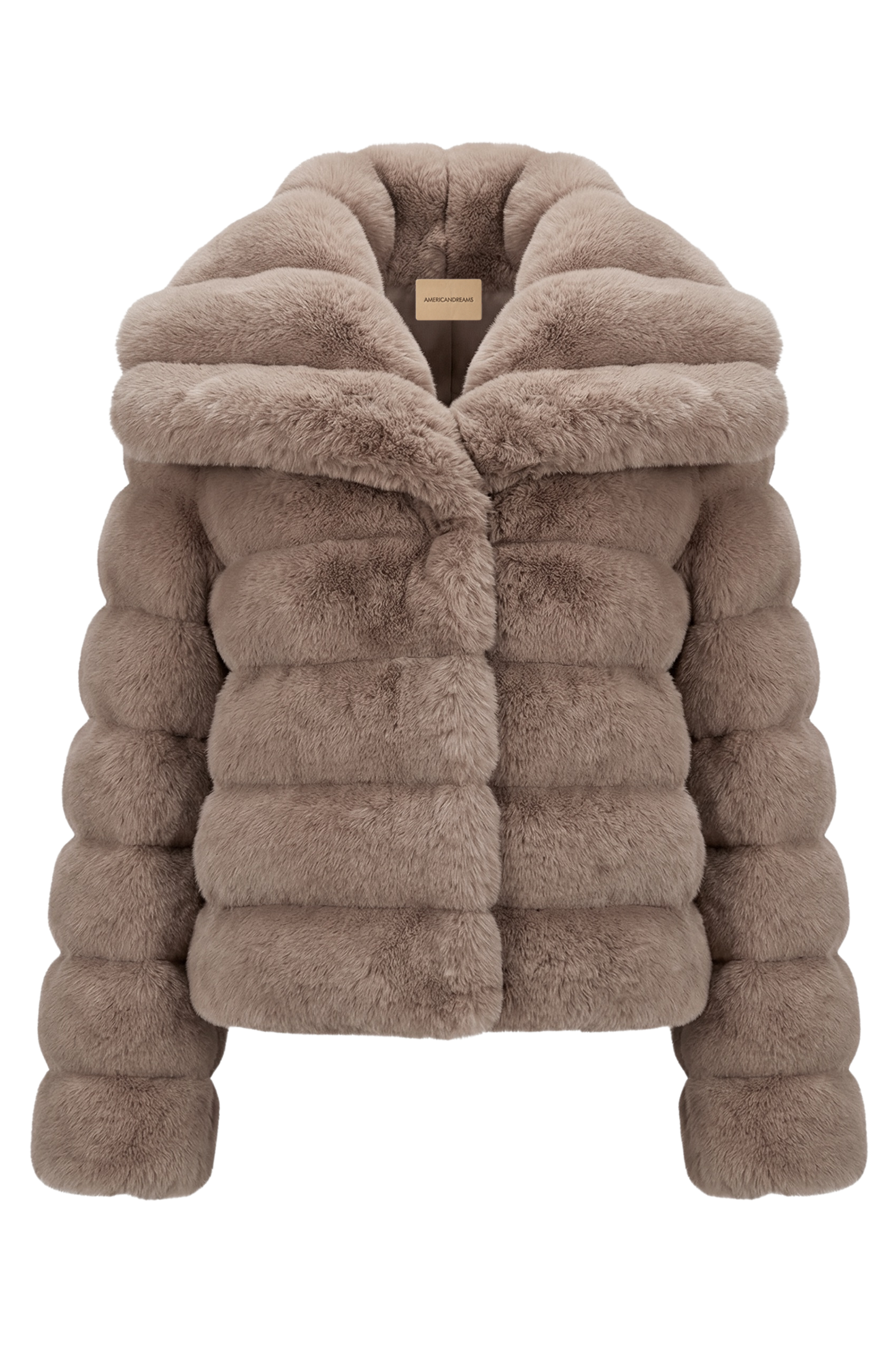 Leelai Faux Fur Coat Short Taupe