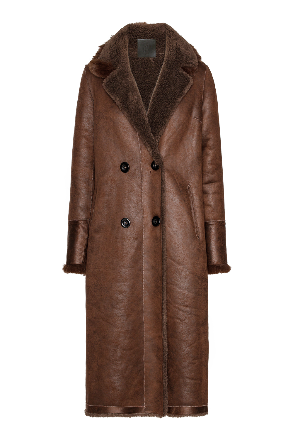 Leona Wool Coat Long Chocolate Brown