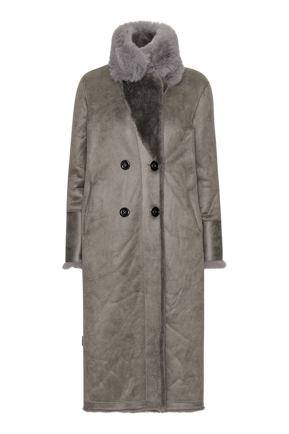 Leona Wool Coat Long Light Grey