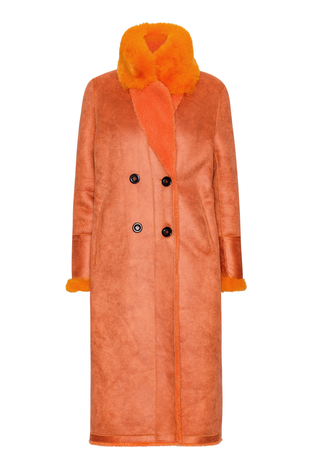Leona Wool Coat Long Orange