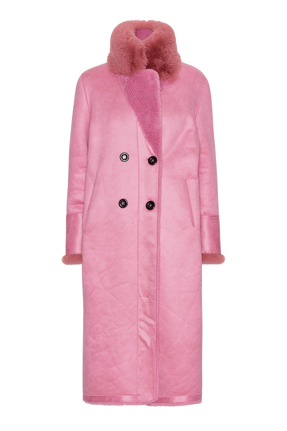 Leona Wool Coat Long Pink