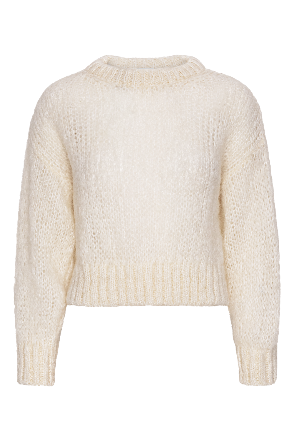 Leonnie Alpaca Cropped Pullover White