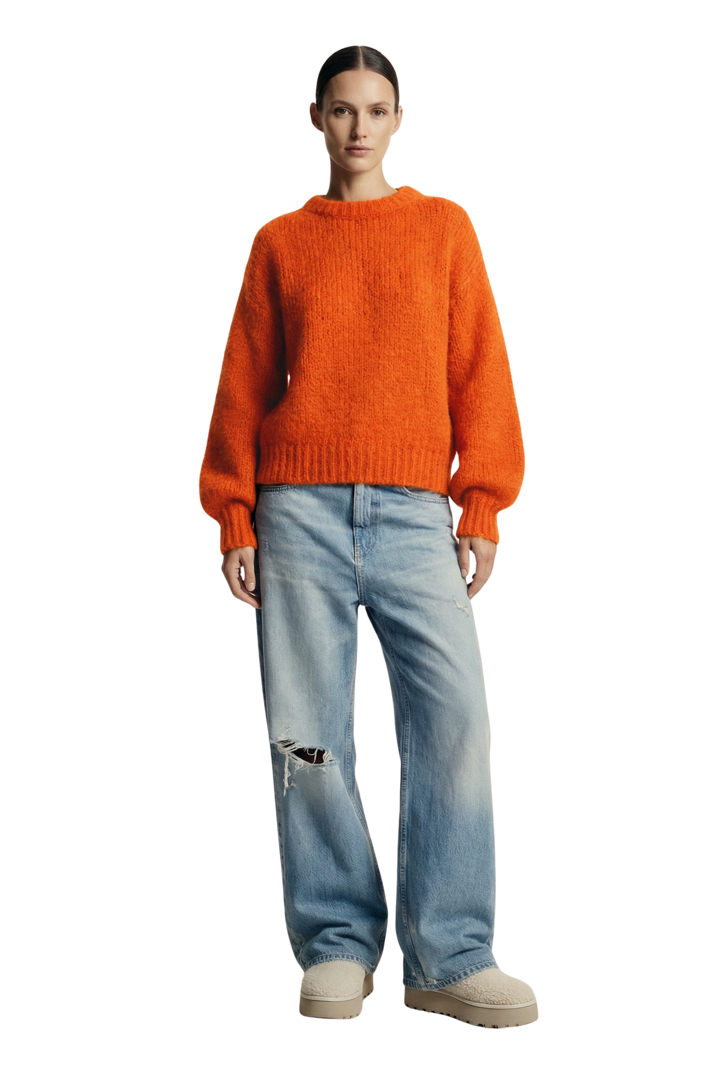 Leonnie Alpaca Pullover Burnt Orange