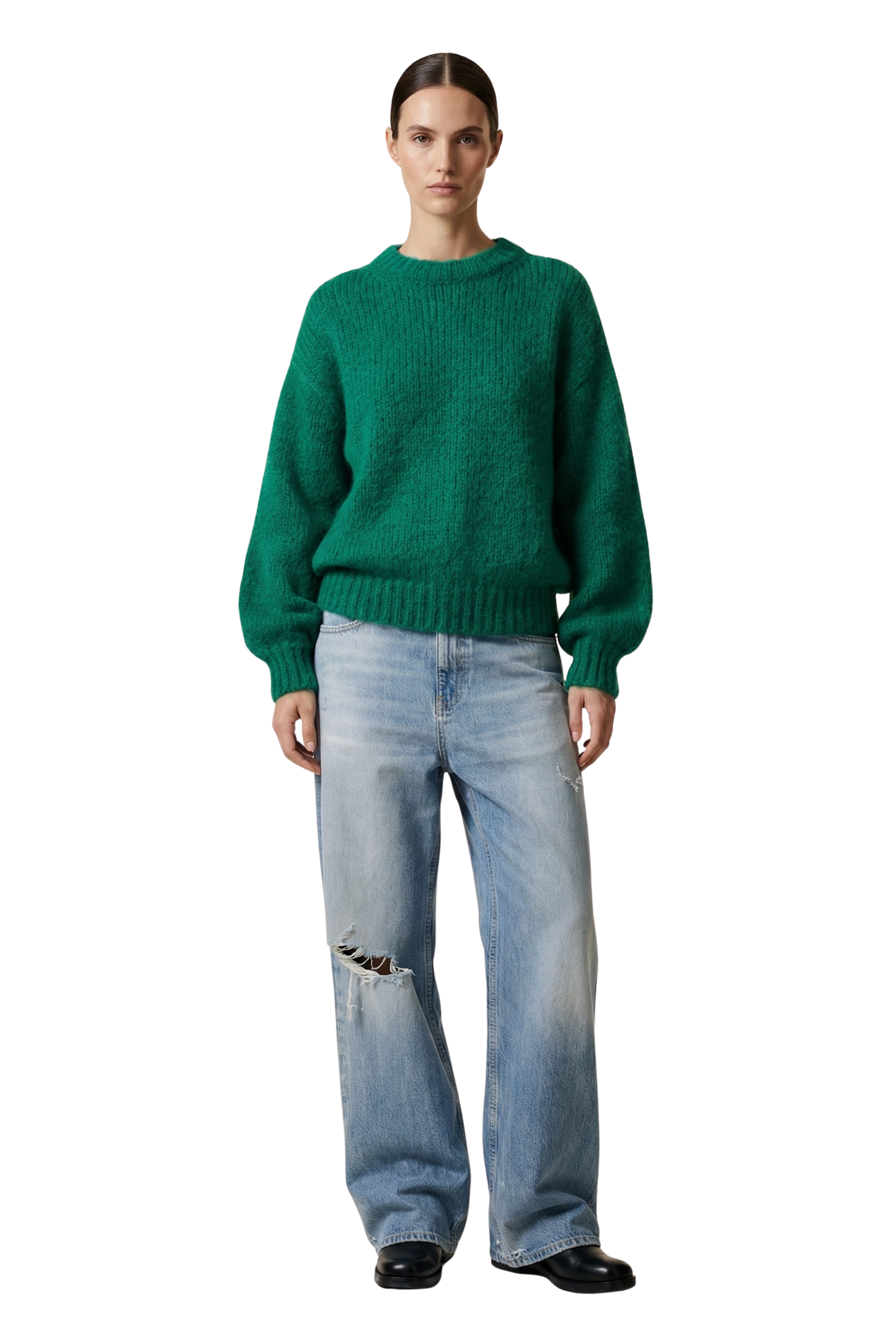 Leonnie Alpaca Pullover Emerald Green