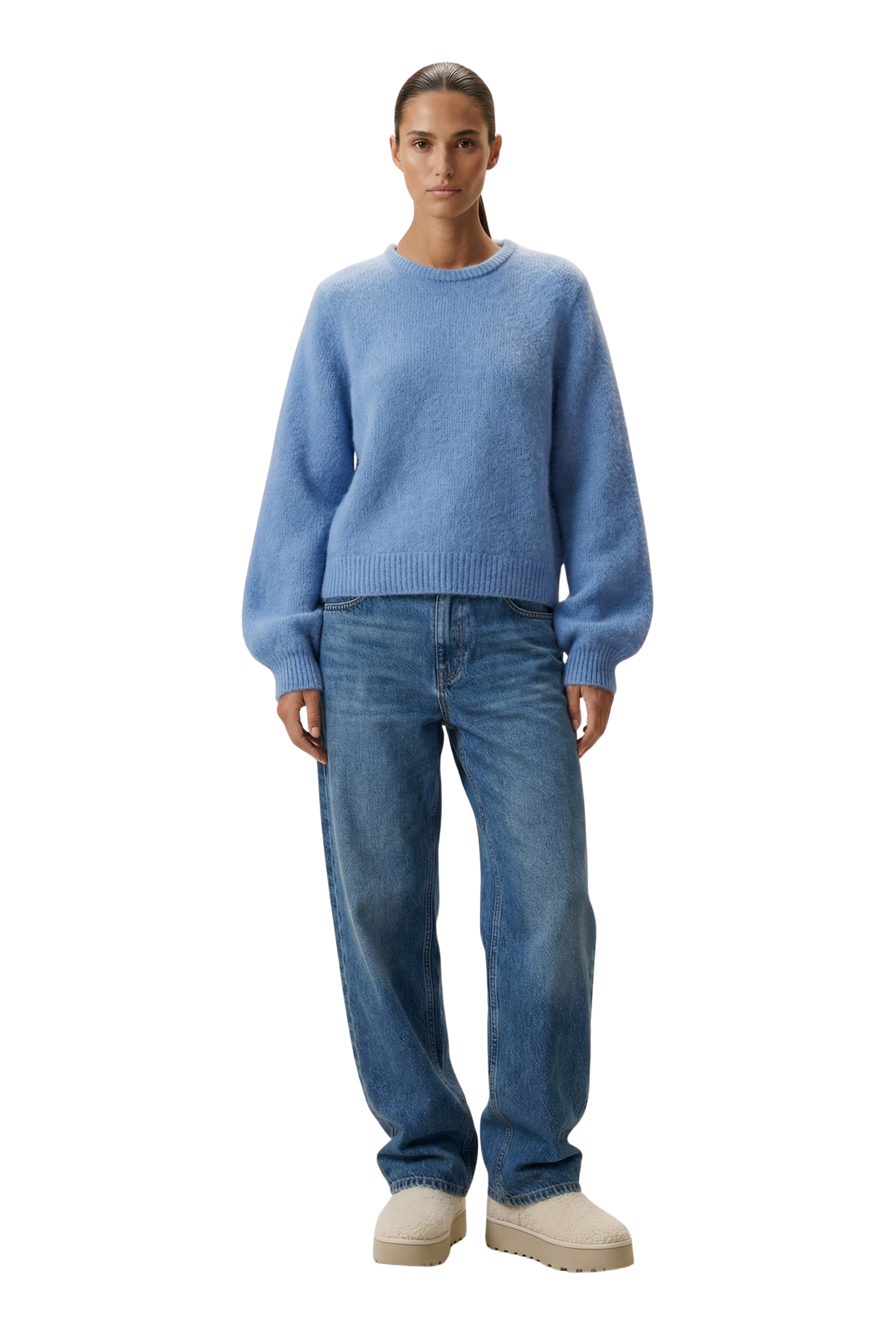 Liana Round Neck Pullover Sky Blue